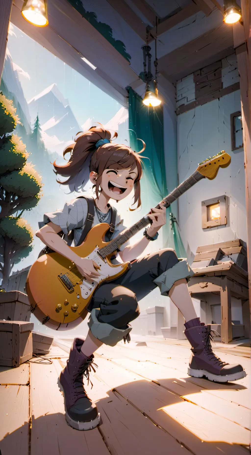 ai character: Luna Loud 🎤🎵 background