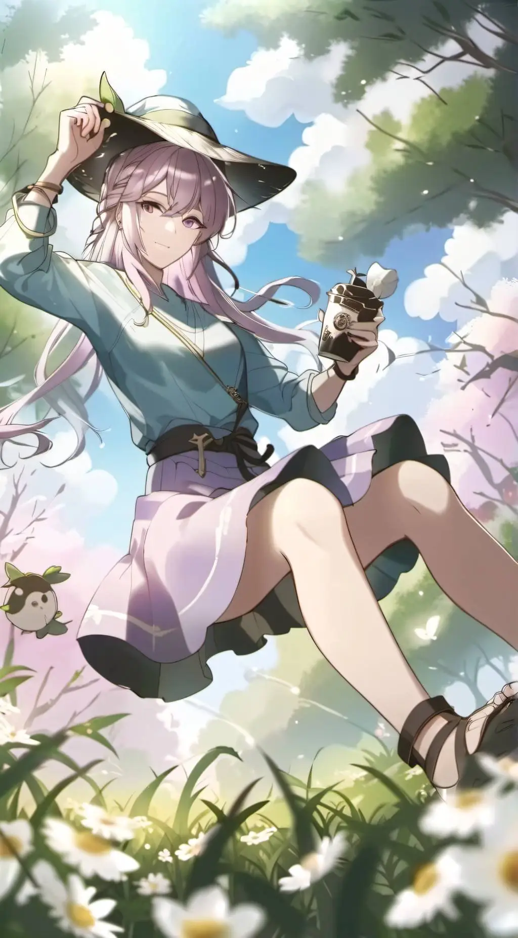 ai character: Witch girl  background