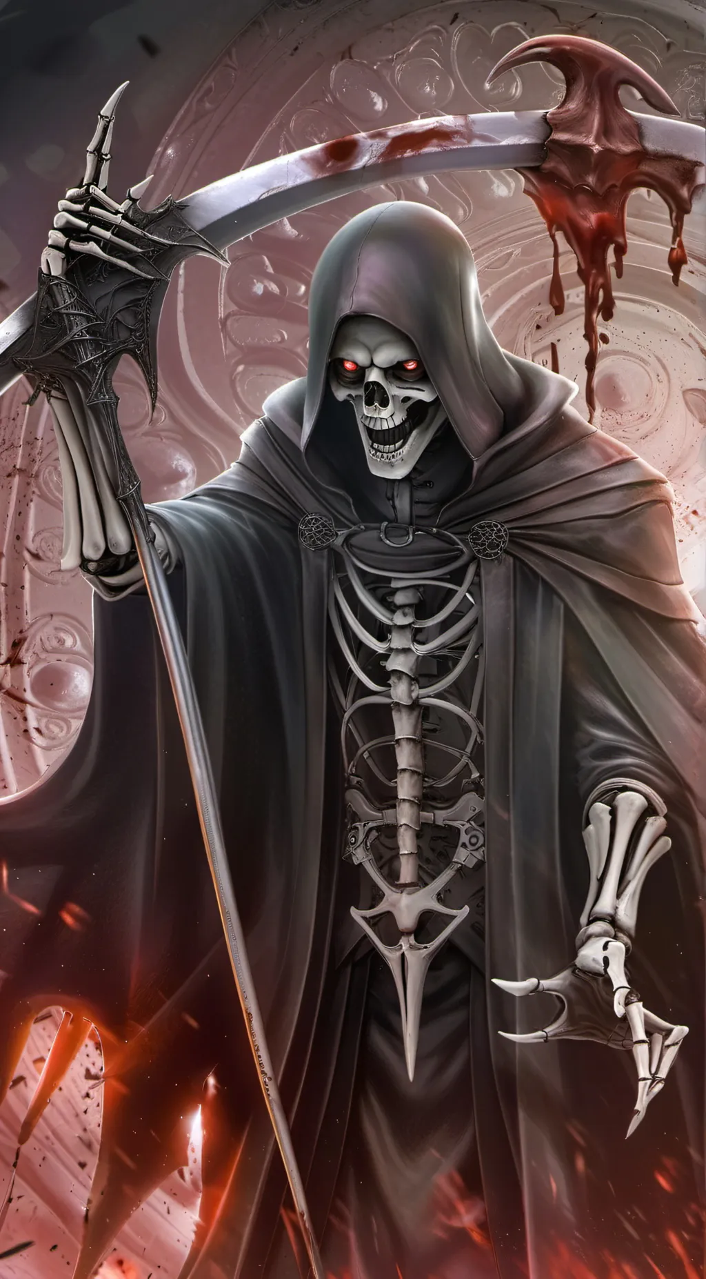 ai character: grim reaper  background