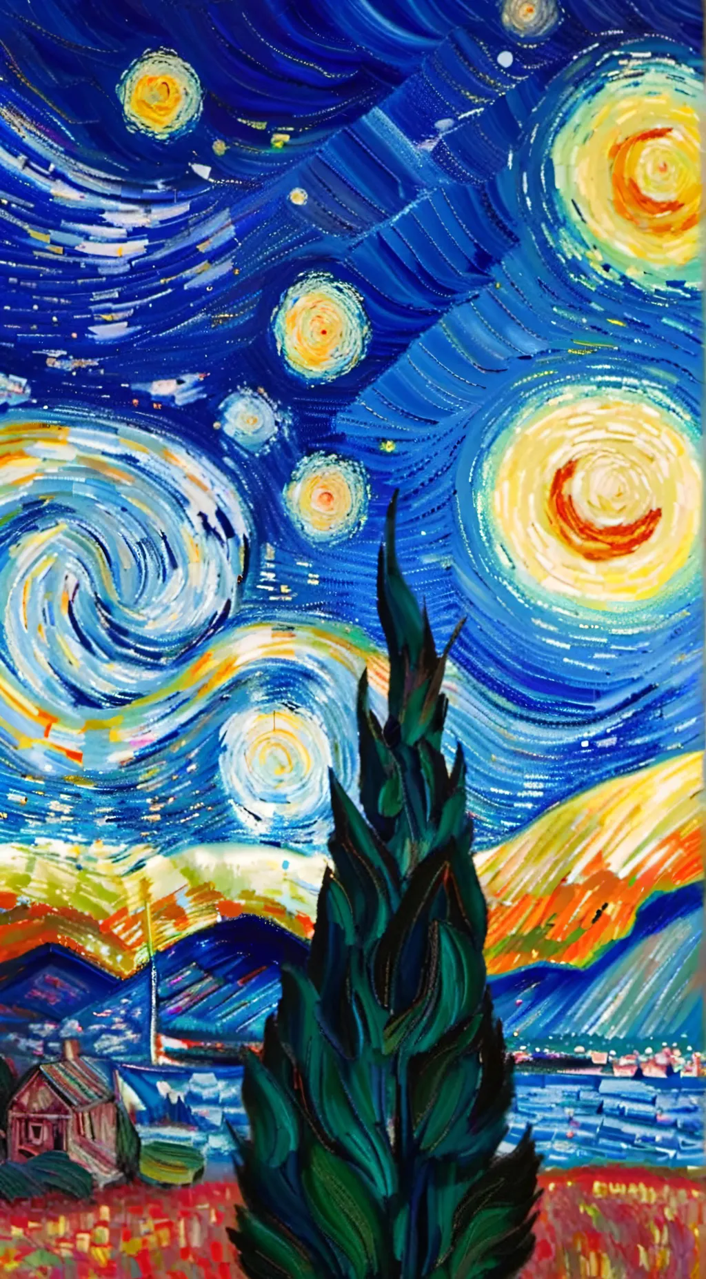 ai character: starry night  background