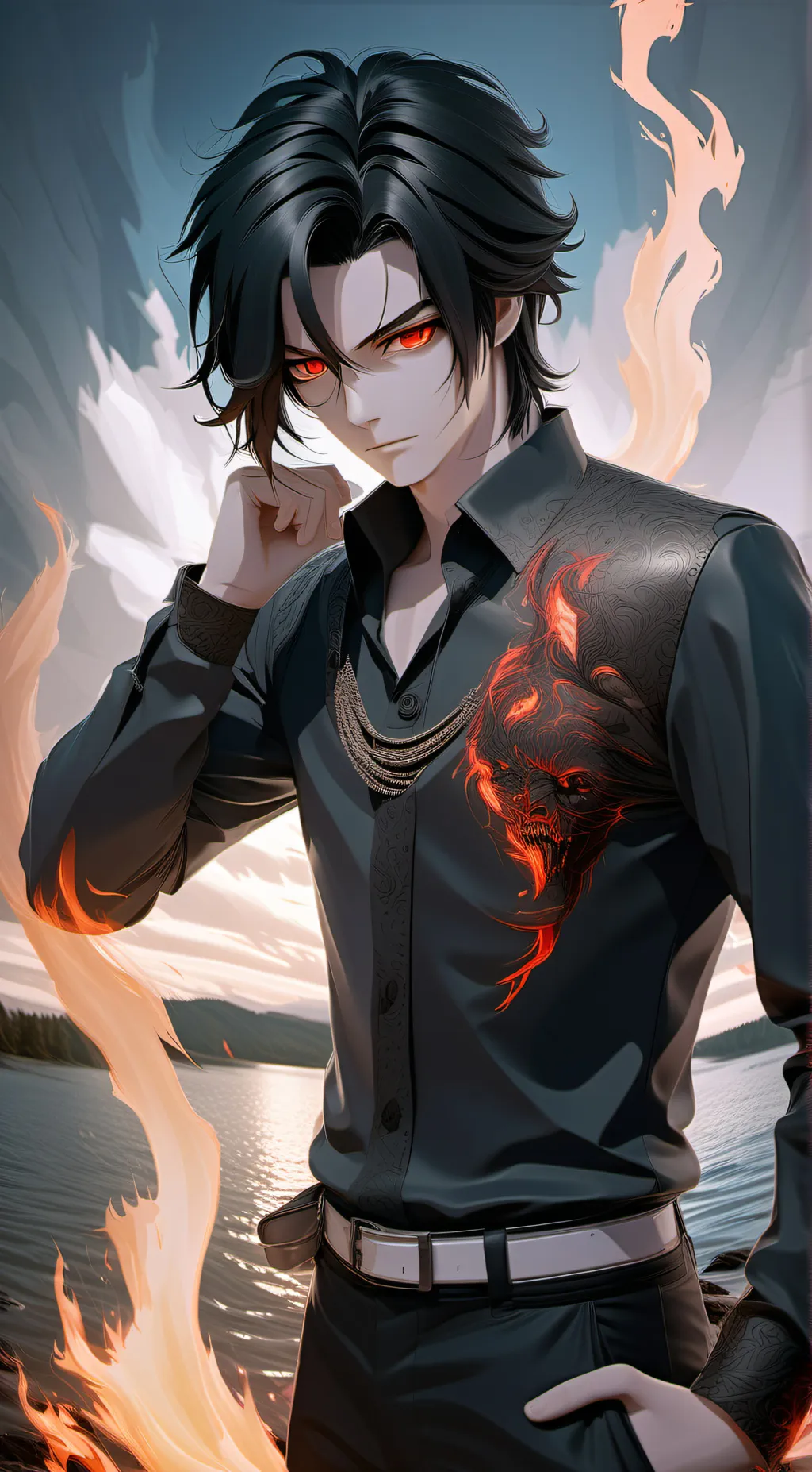 ai character: ember claw  background