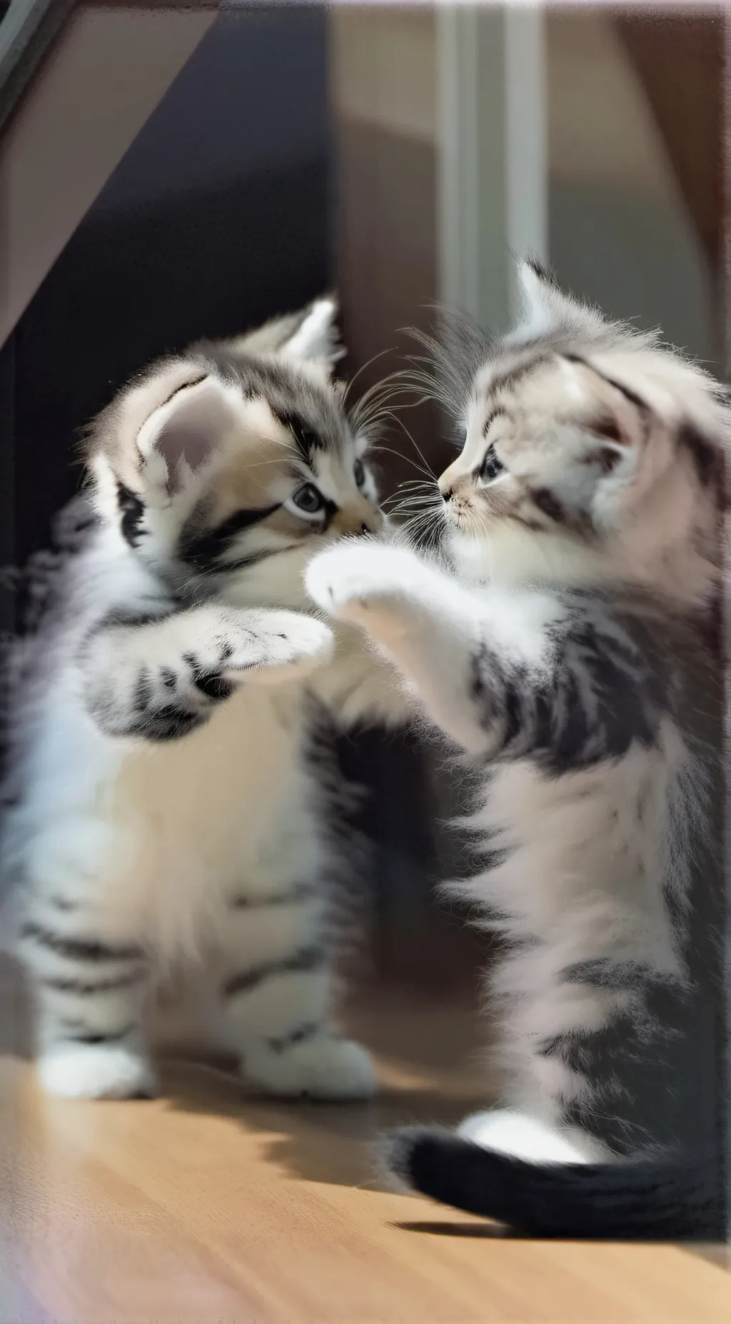 ai character: Kittens fighting background