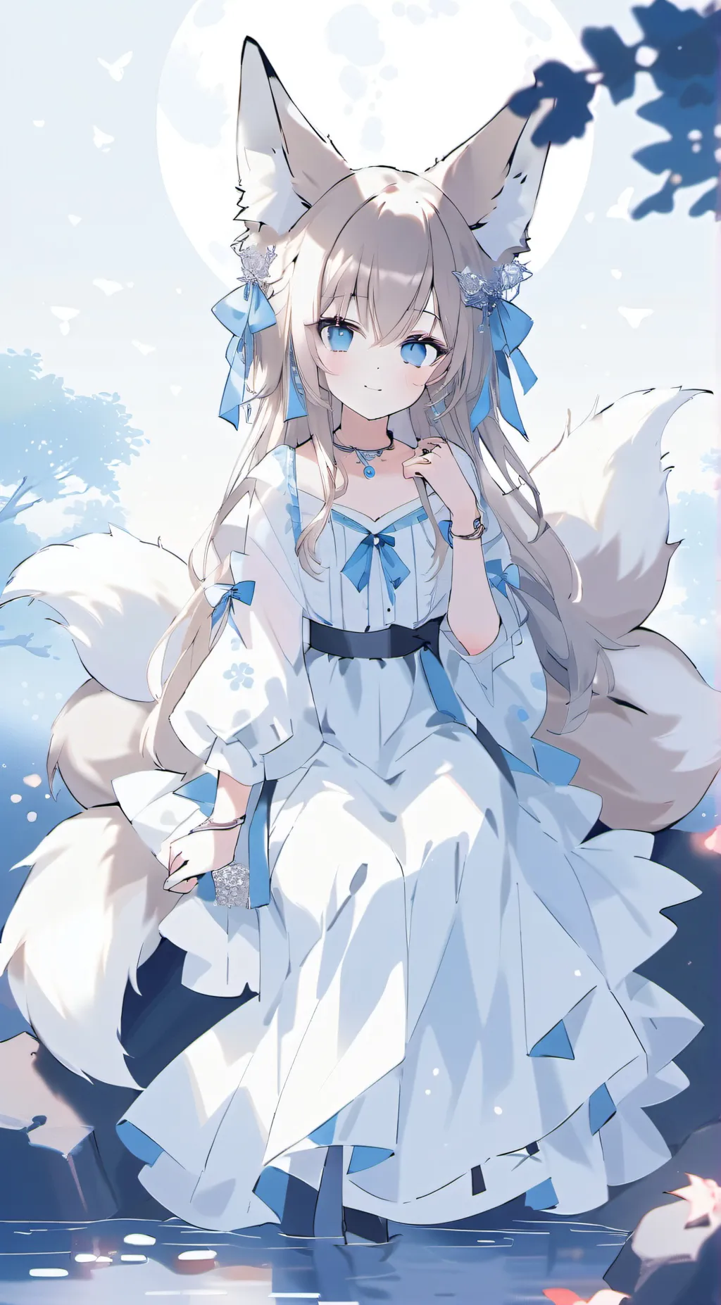 ai character: Moon background