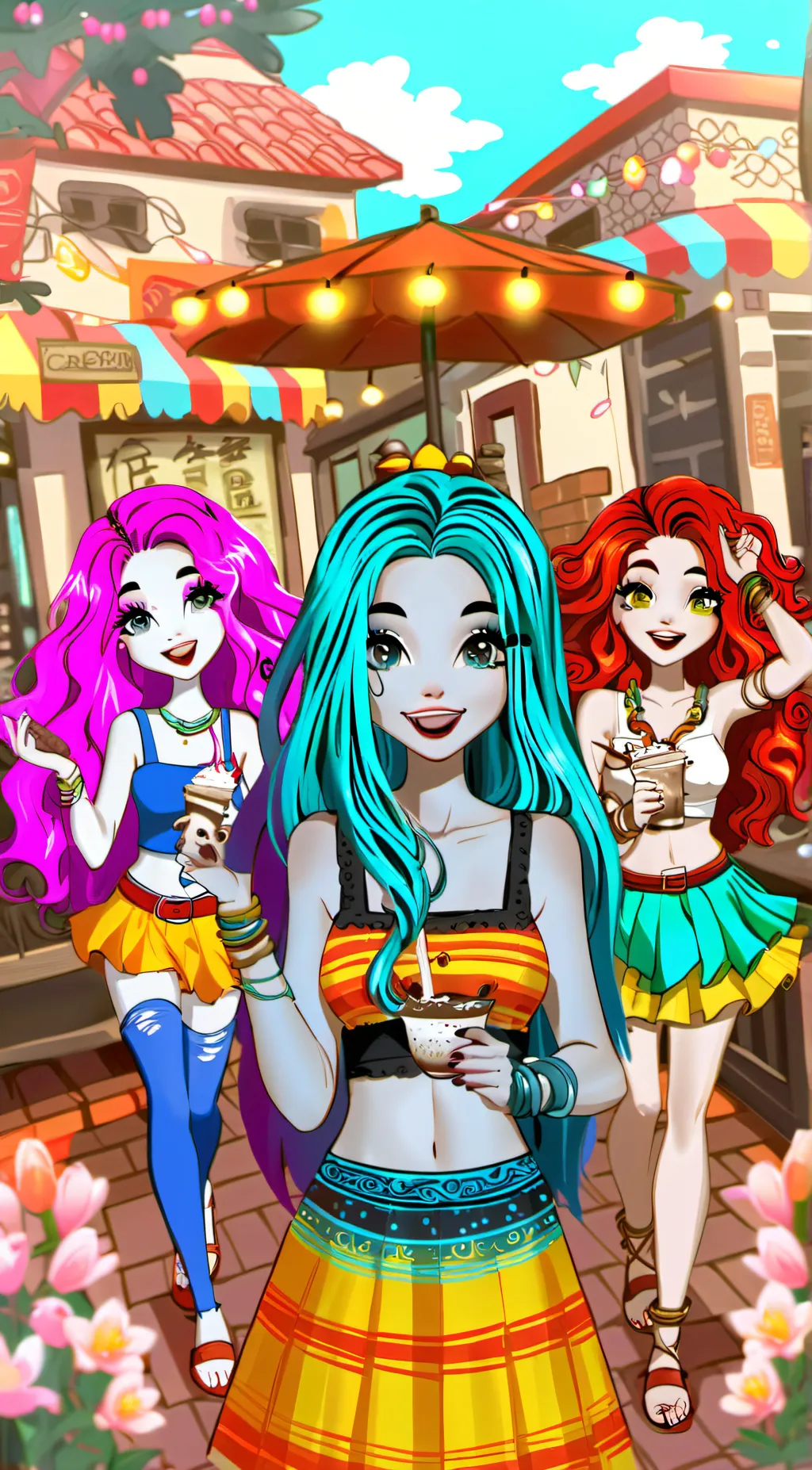 ai character: molly,jas,icecream background