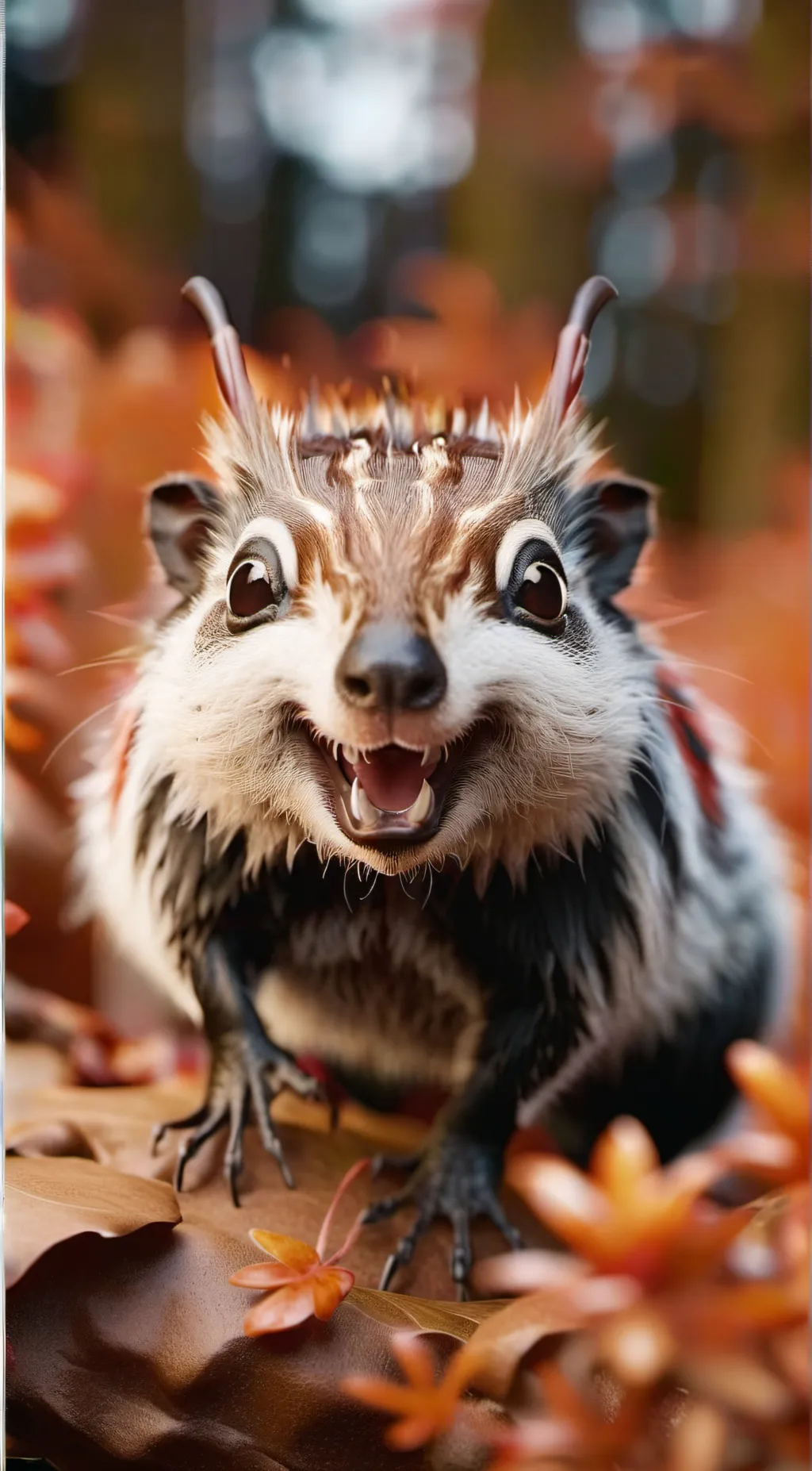 ai character: smiling critters background