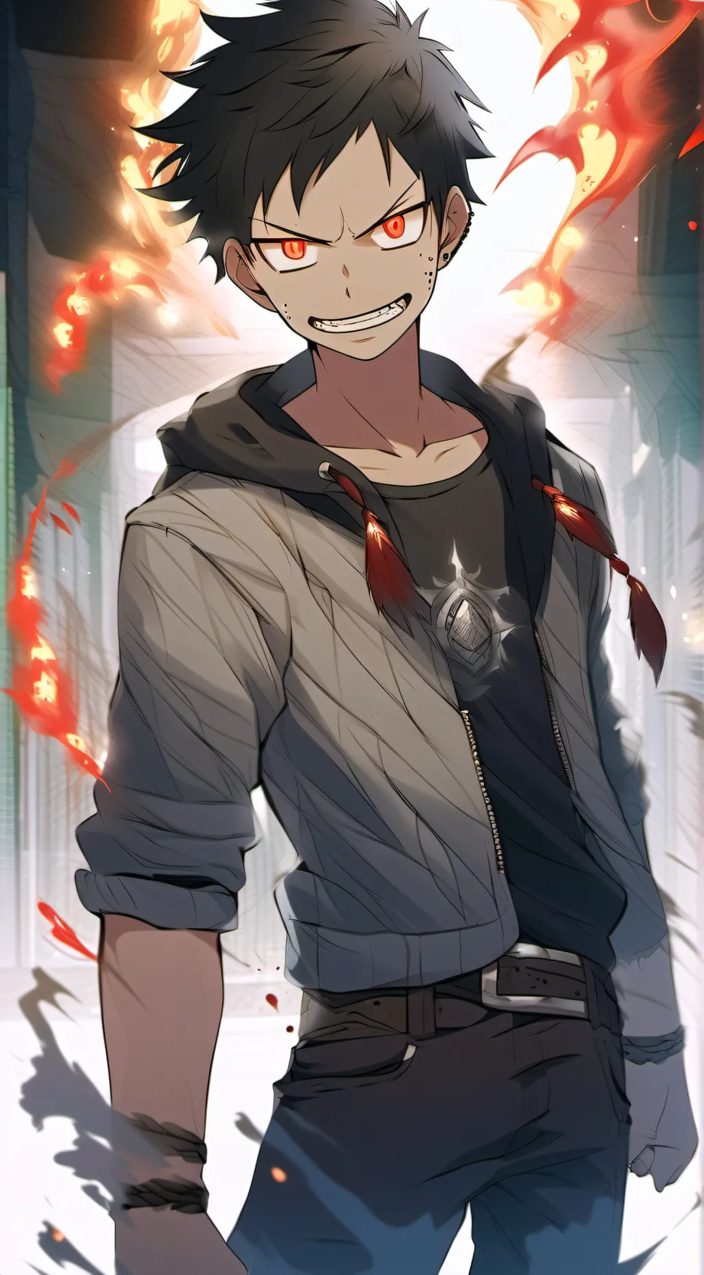 ai character: Shinra Kusakabe background