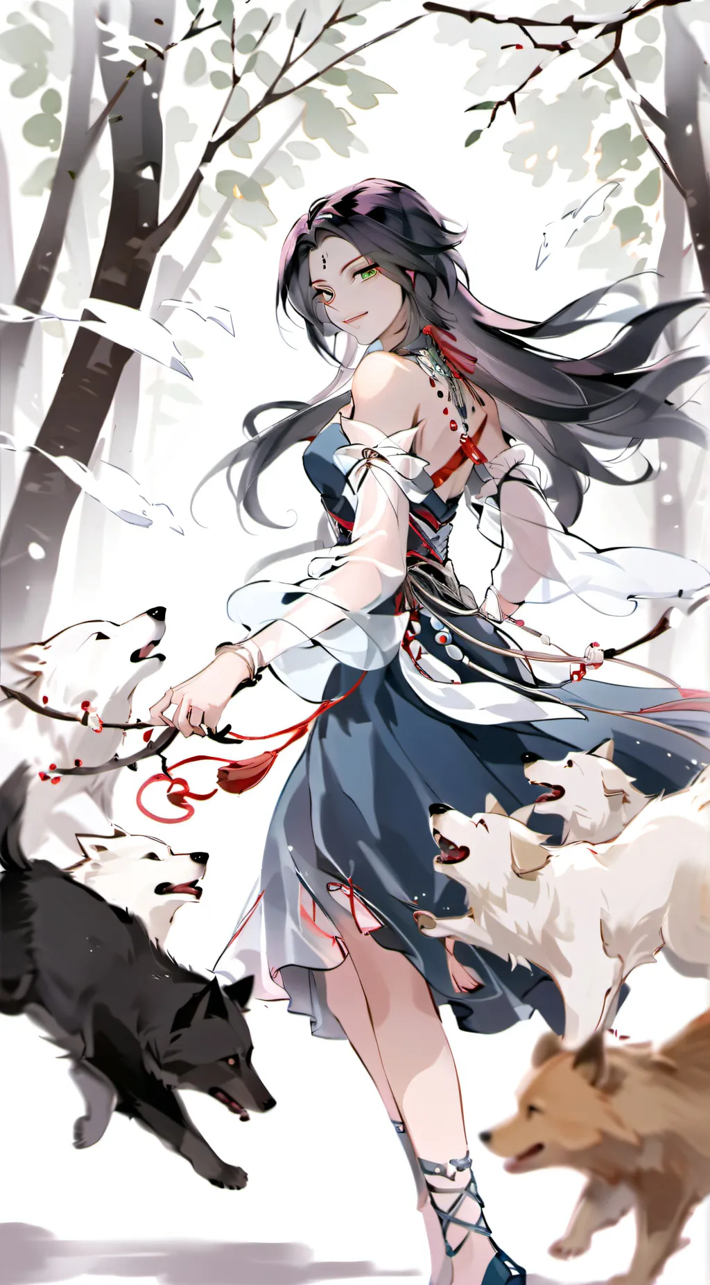 ai character: Emerald background