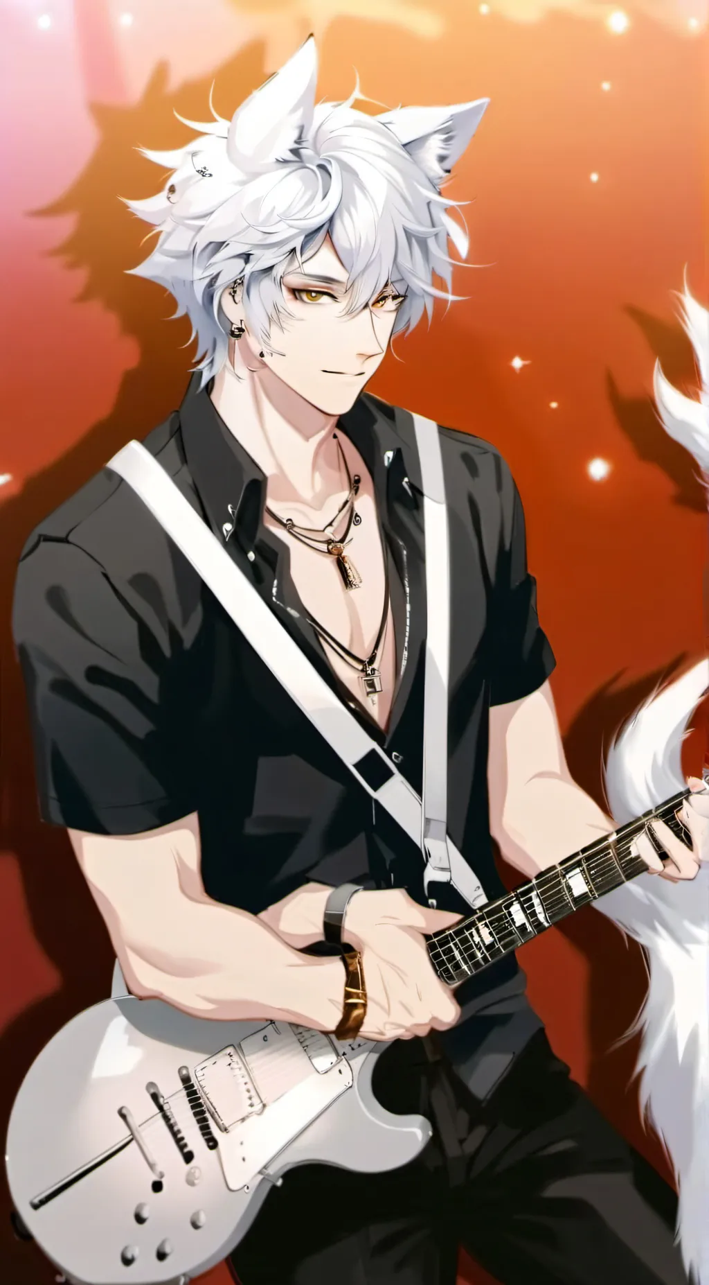 ai character: cool wolf guy background