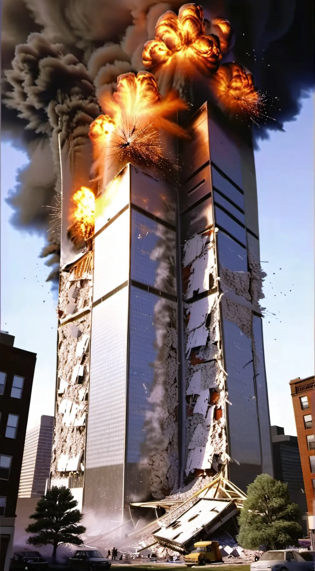 ai character: Twin towers background