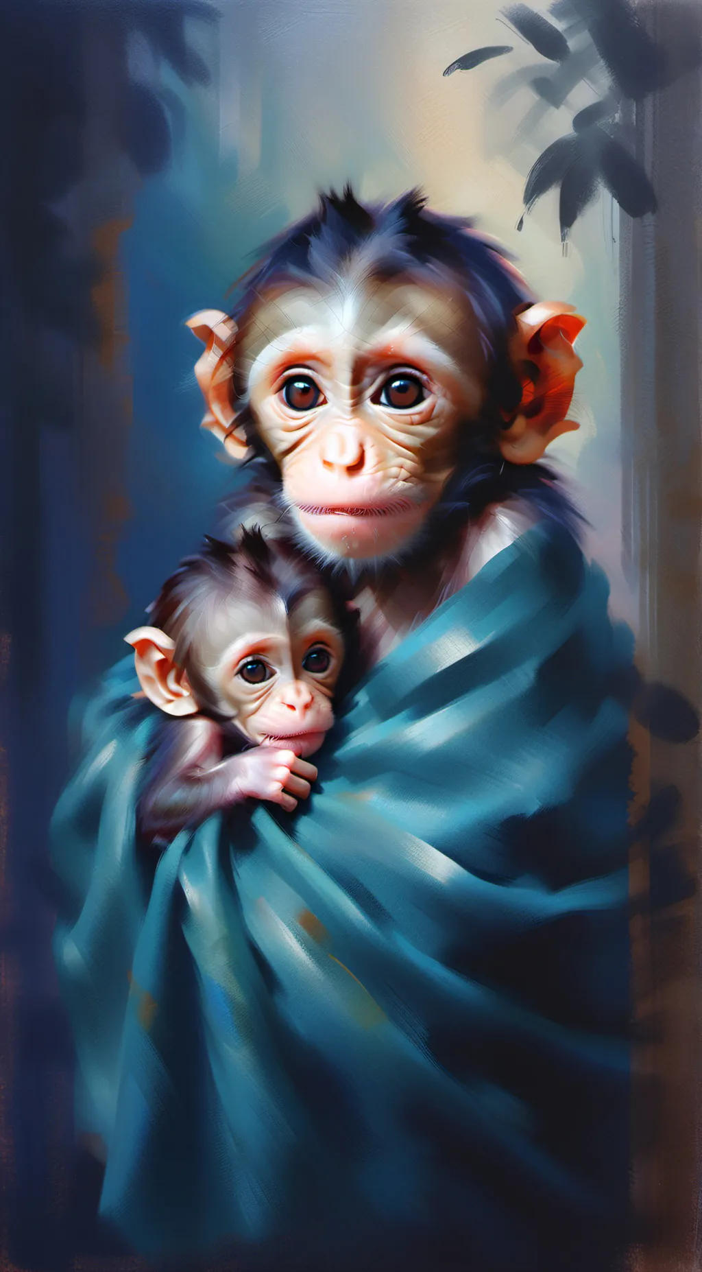 ai character: Baby monkey background