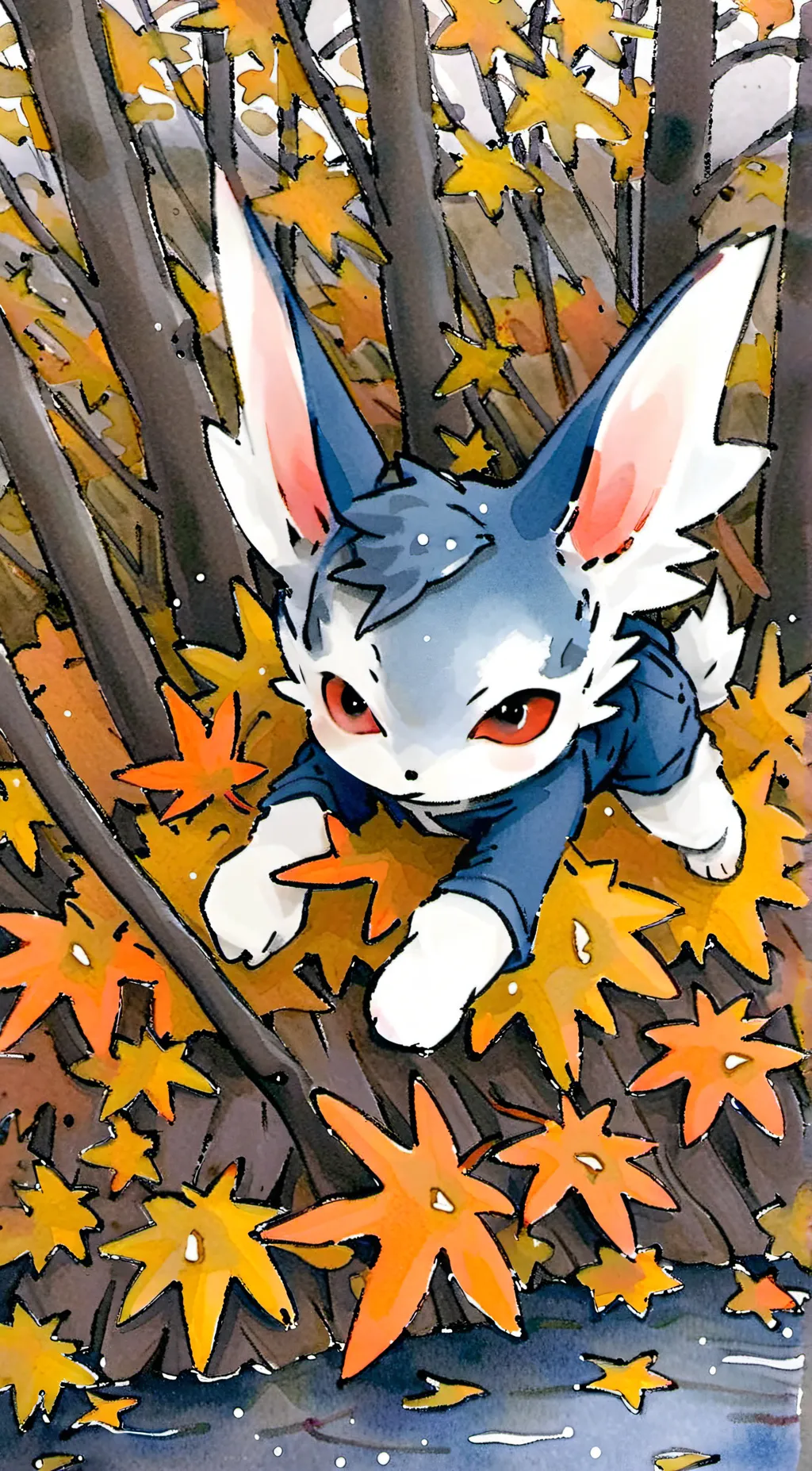 ai character: Blue background