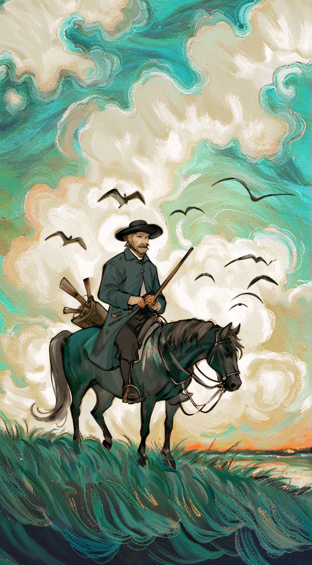 ai character: homen velho  background