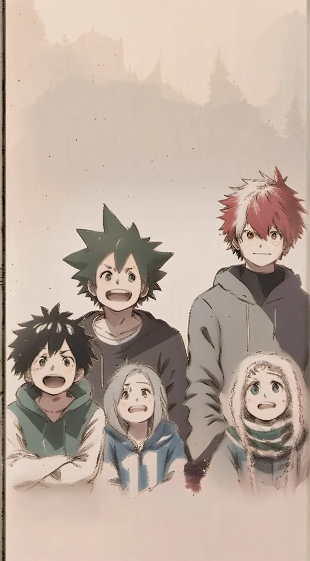 ai character: deku mina bakugo  background