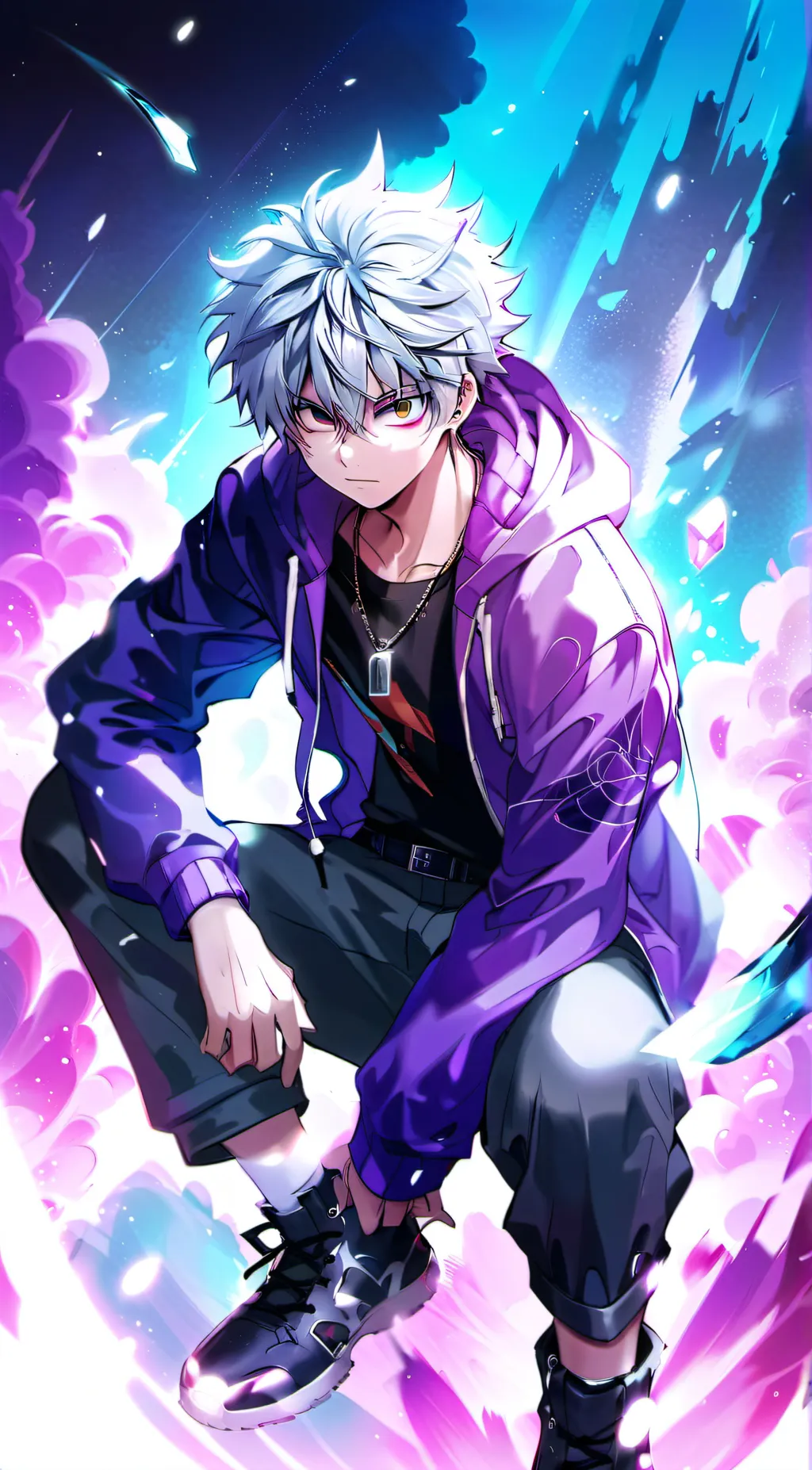 ai character: KILLUA ZOLDYCK  background