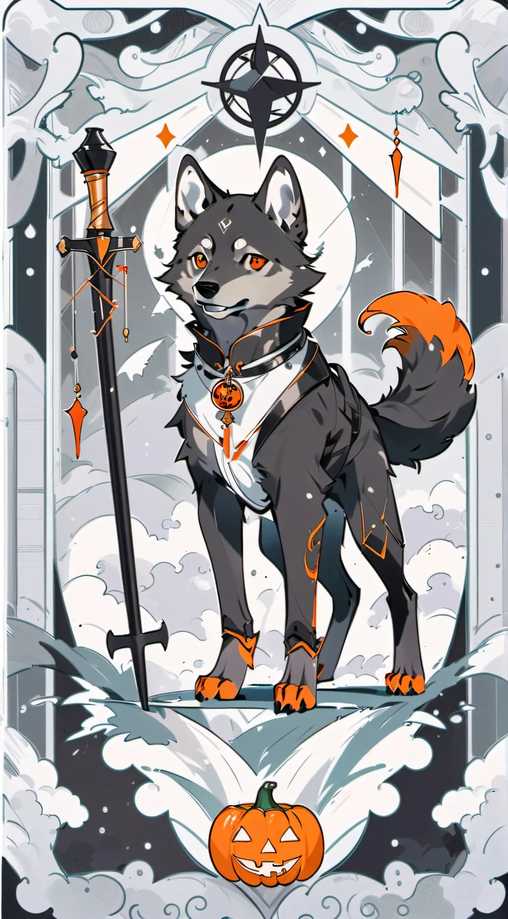 ai character: little Halloween  background