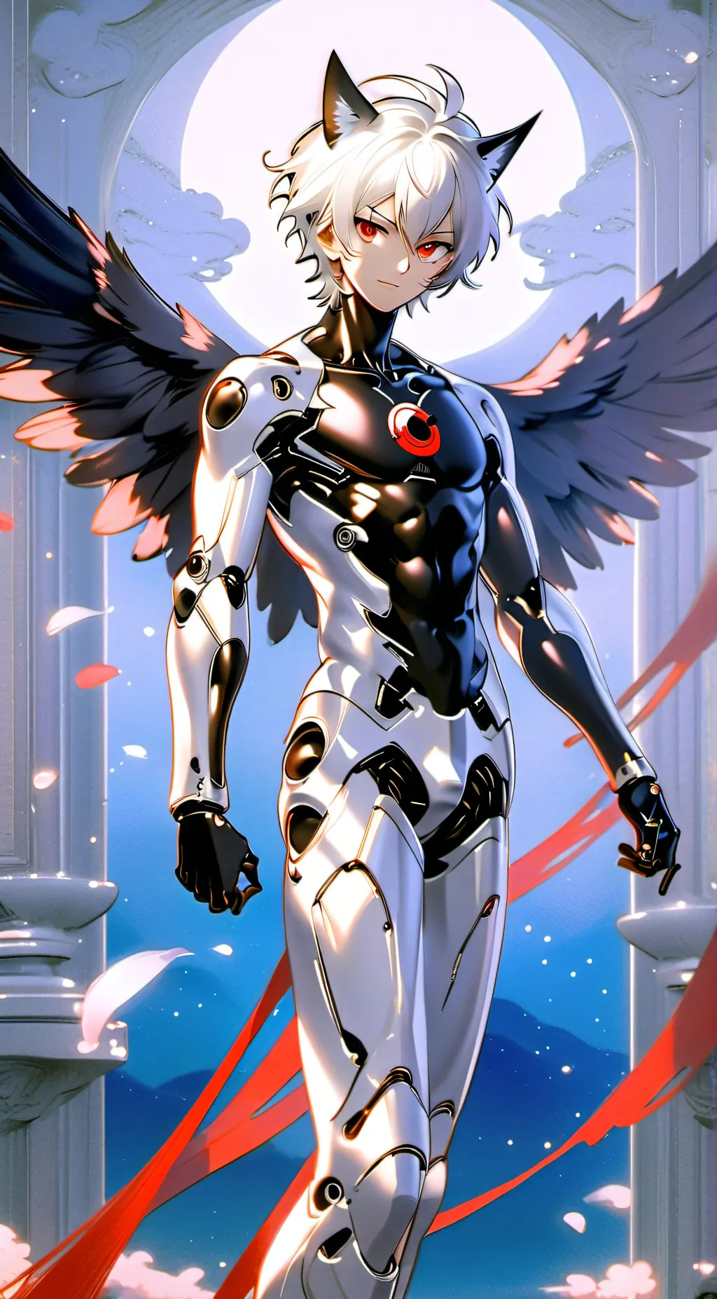 ai character: Husk bit suited up background