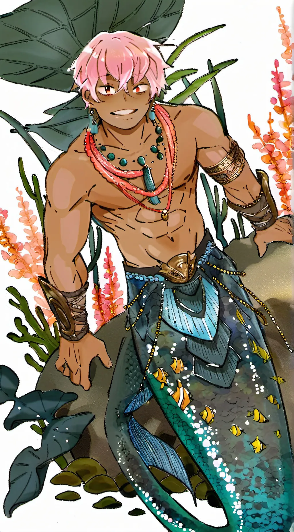 ai character: salmon background