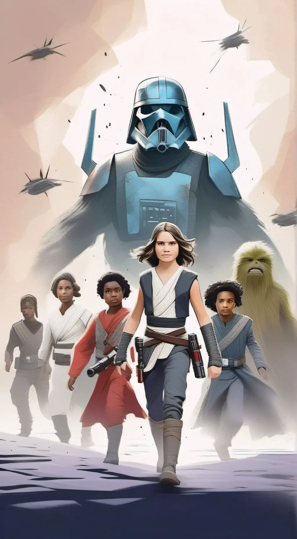 ai character: STAR WARS 🔴🔵🟢 background