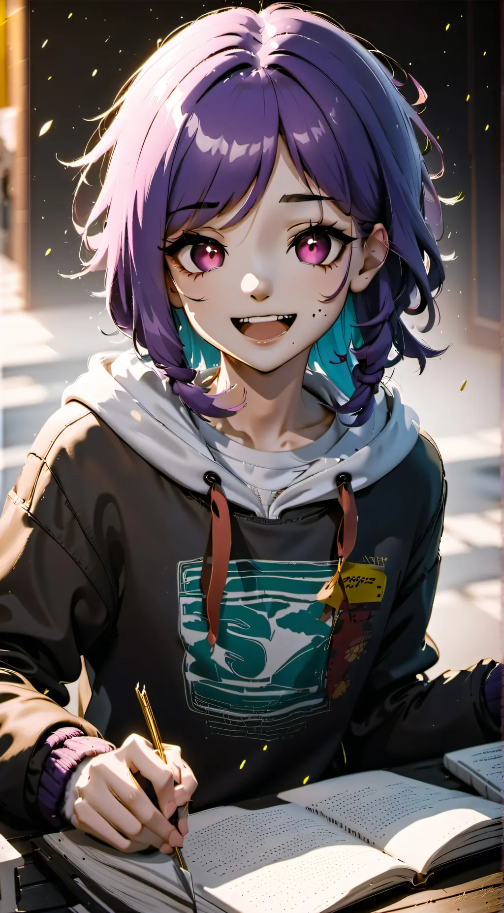 ai character: Purple background