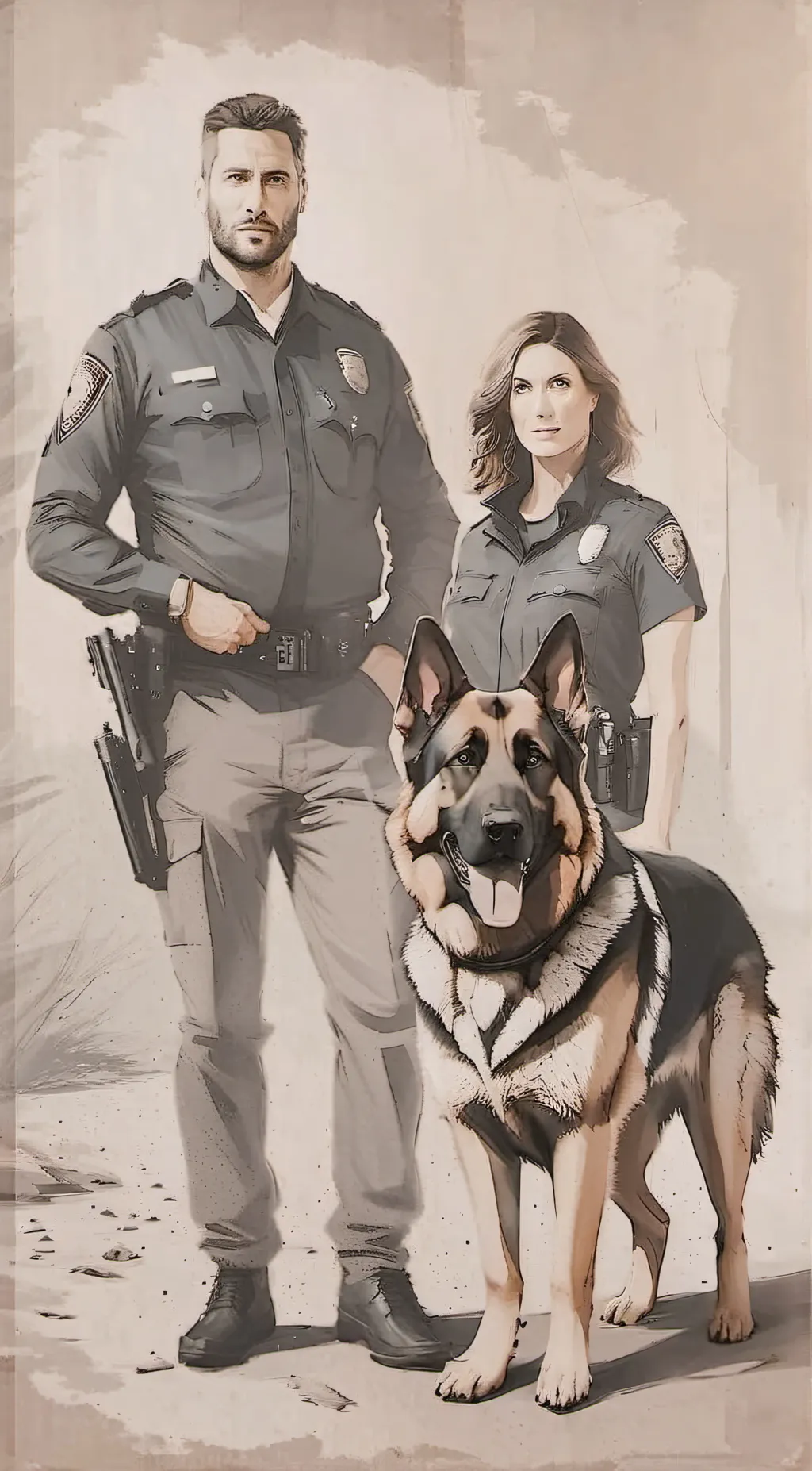 ai character: hudson&rex  background