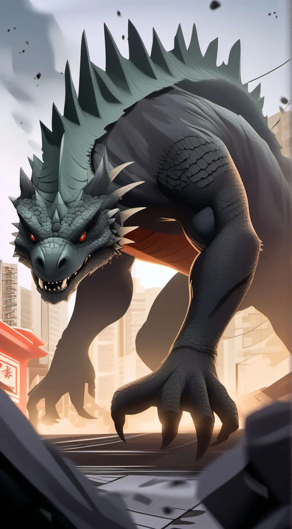 ai character: Kaiju background