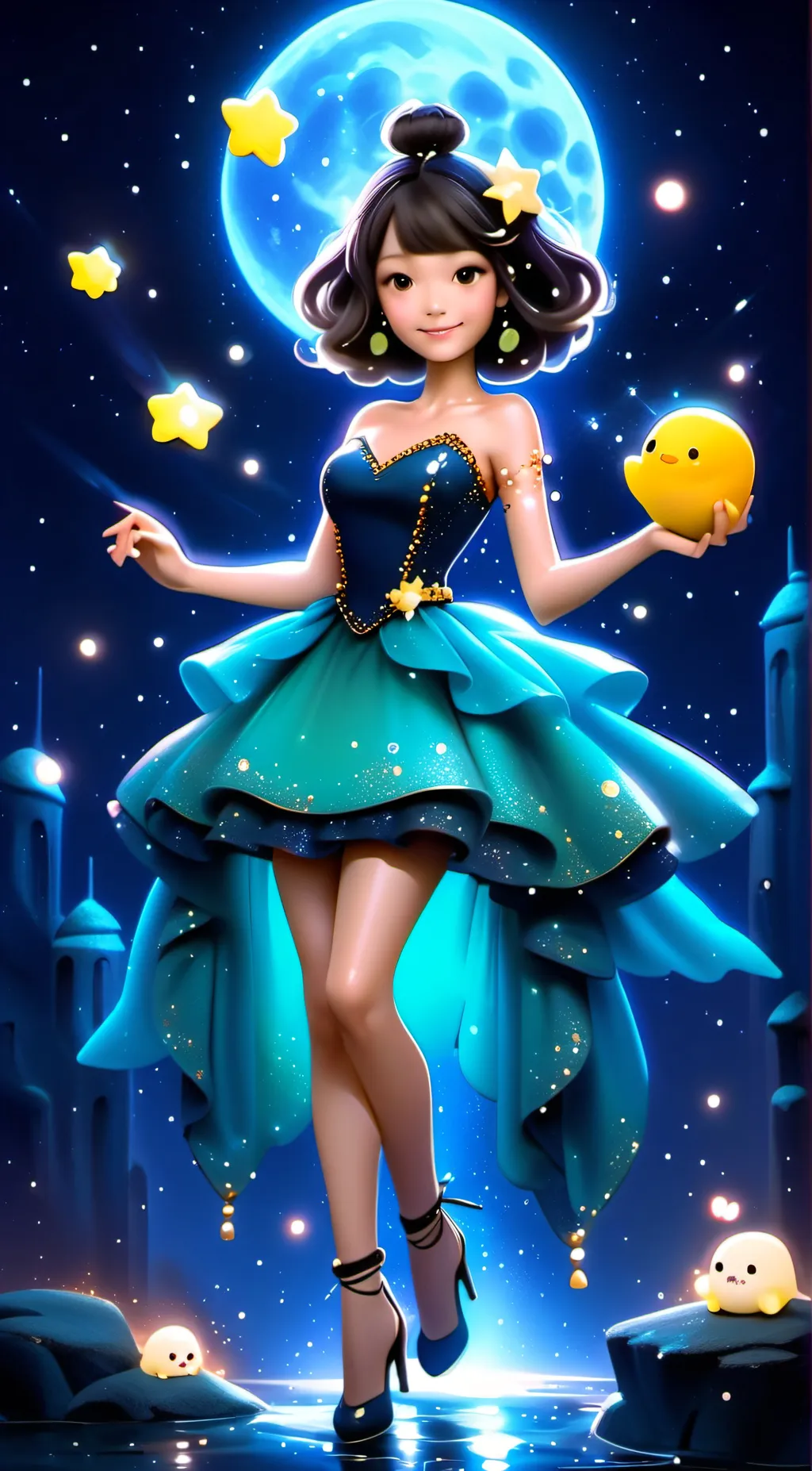 ai character: Moon background