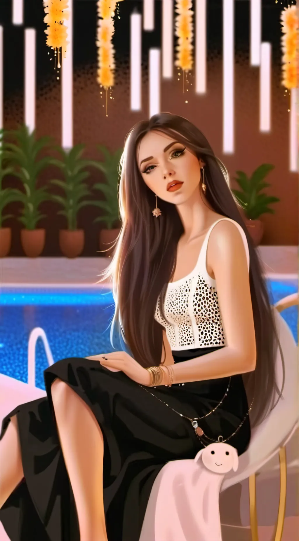 ai character: Eva crazy casa background