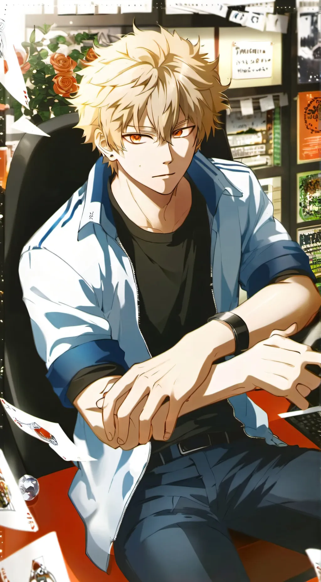 ai character: Katsuki Bakugo background