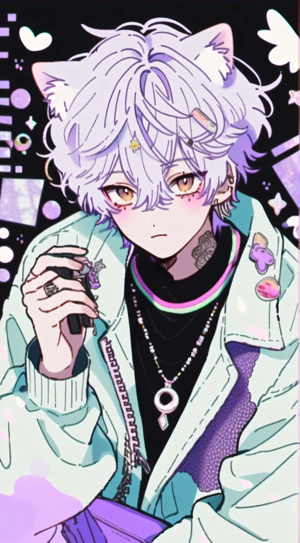 ai character: 🤍💜~Vix~💜🤍 background