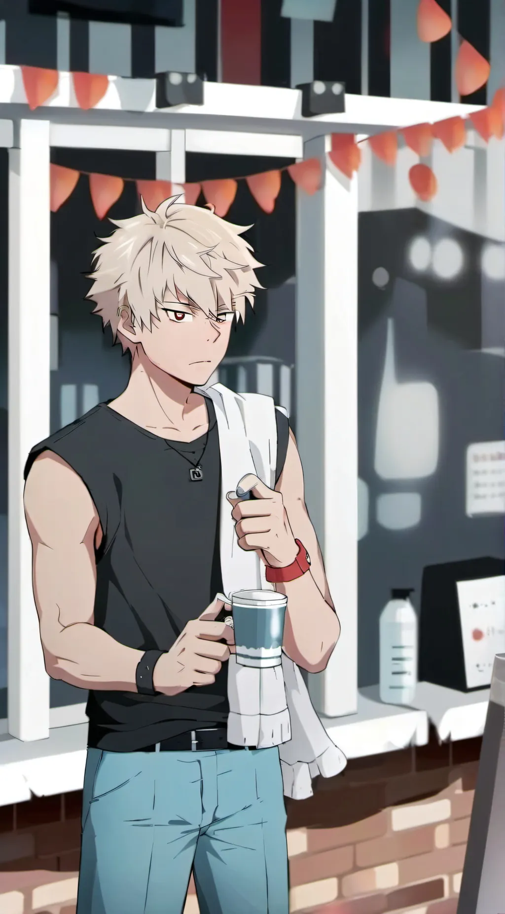 ai character: Katsuki Bakugo  background