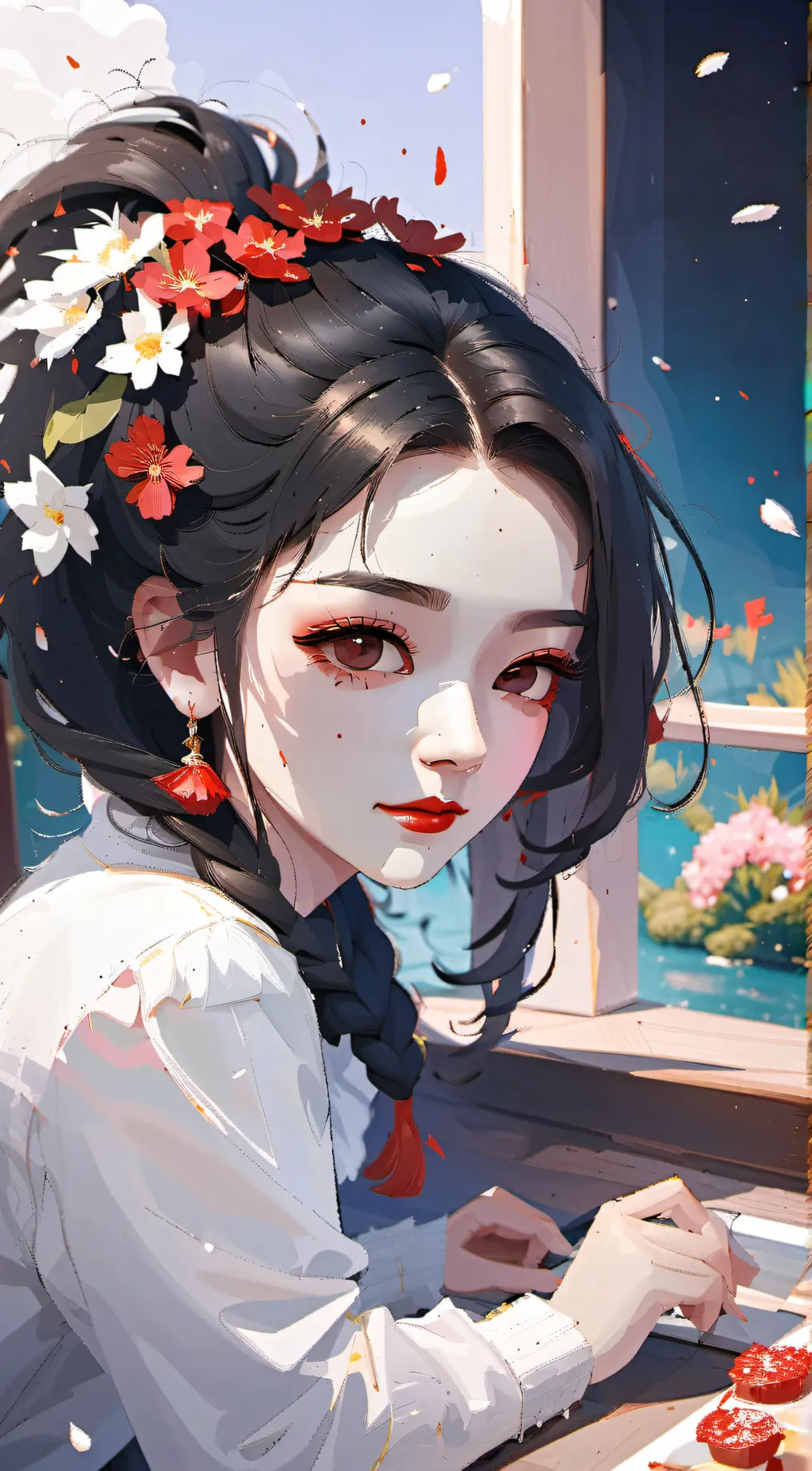 ai character: Amber background