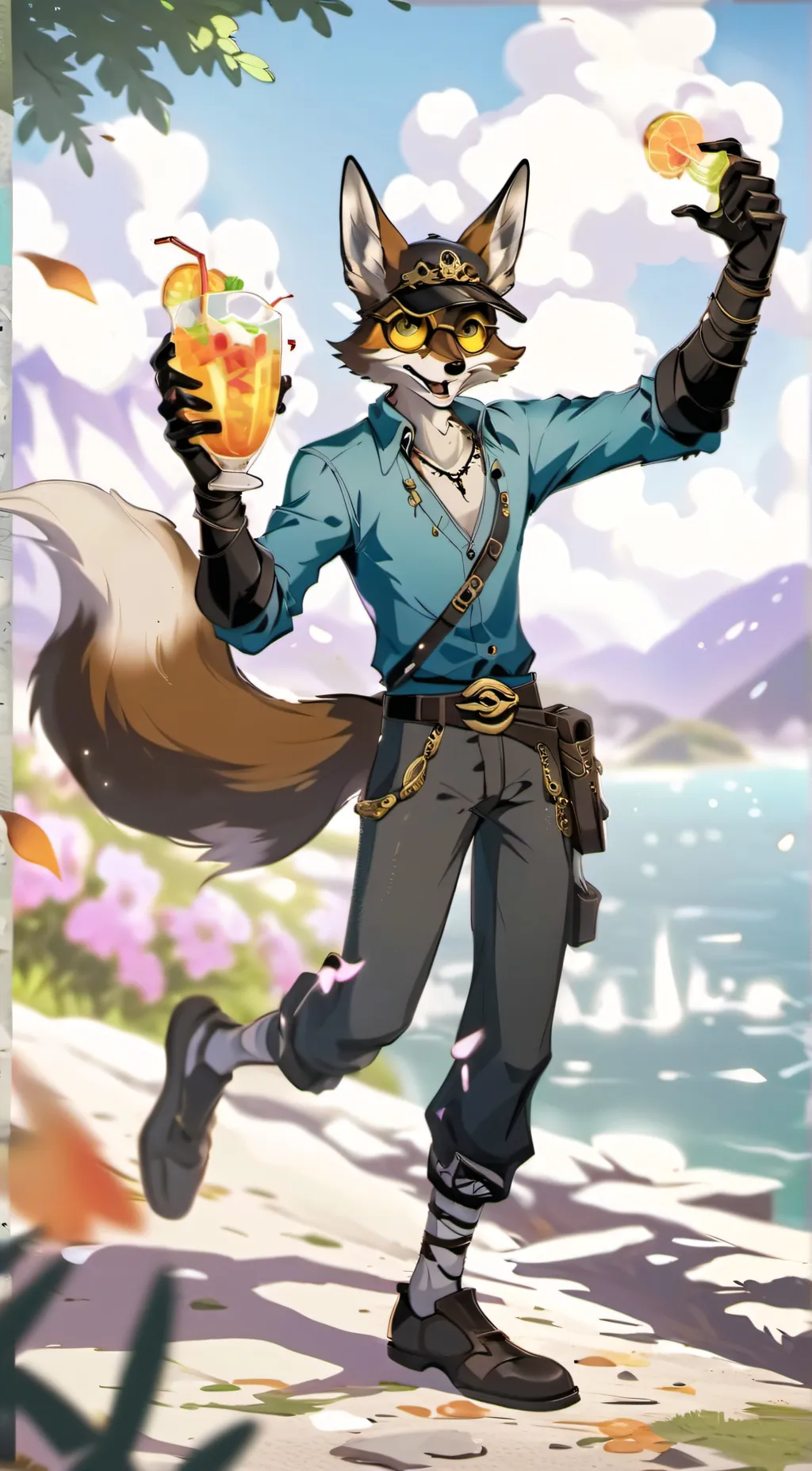 ai character: withered foxy background