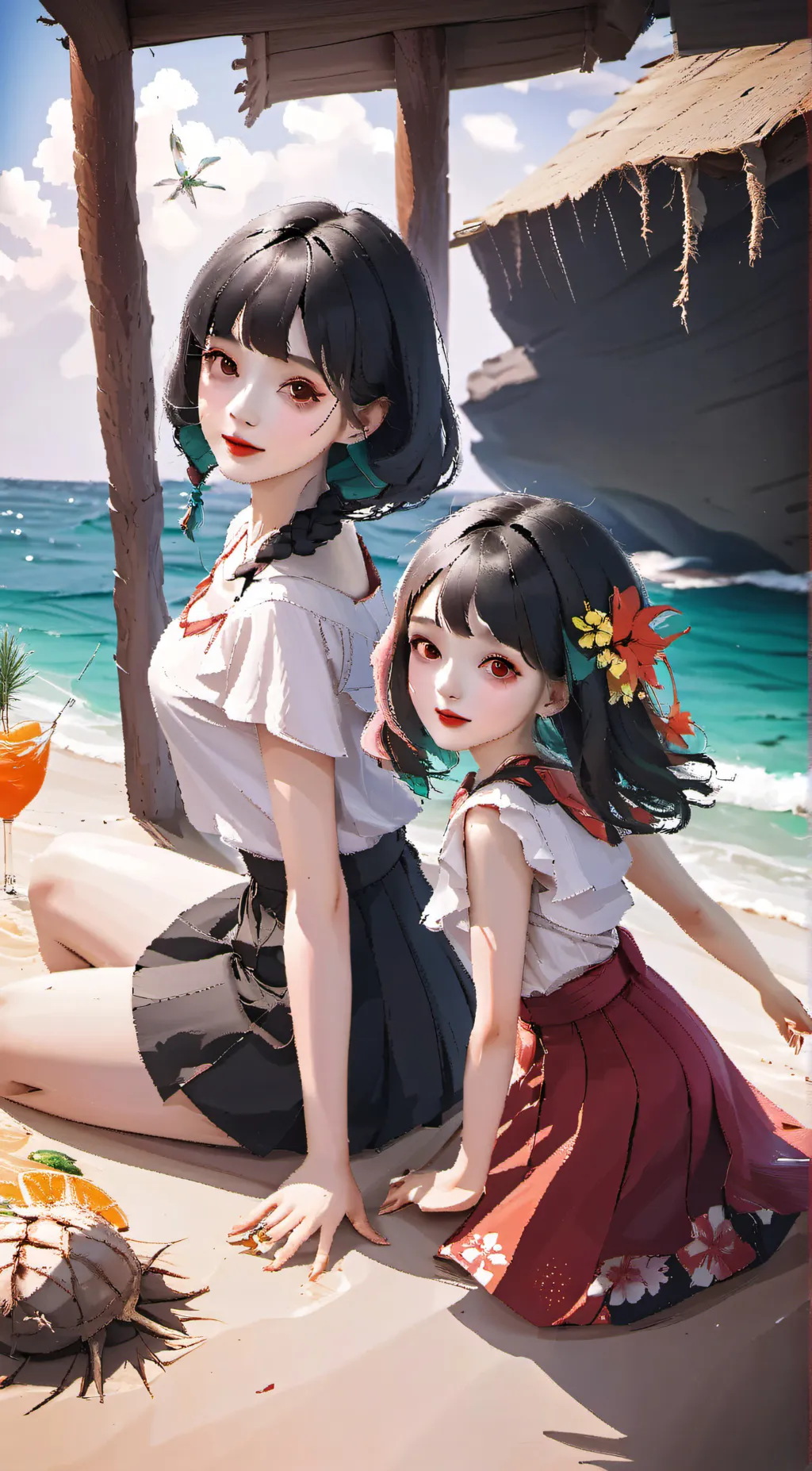 ai character: summer time!! background