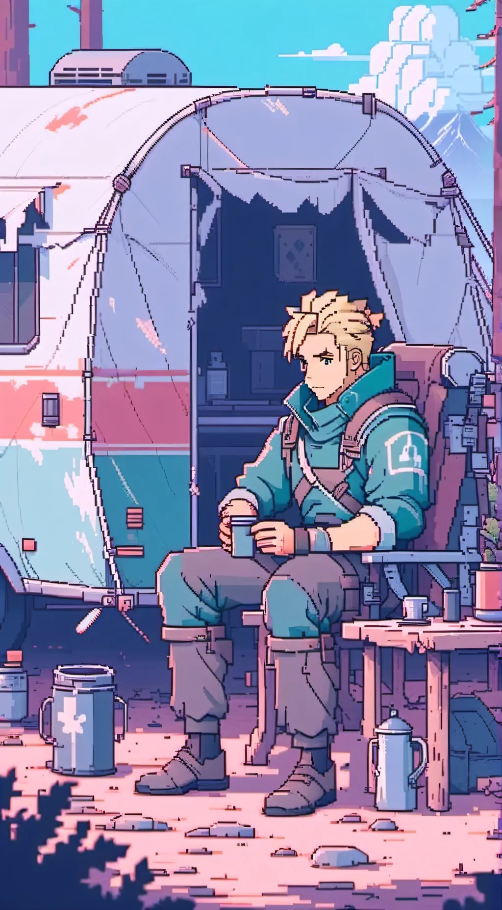 ai character: Fallout camping  background