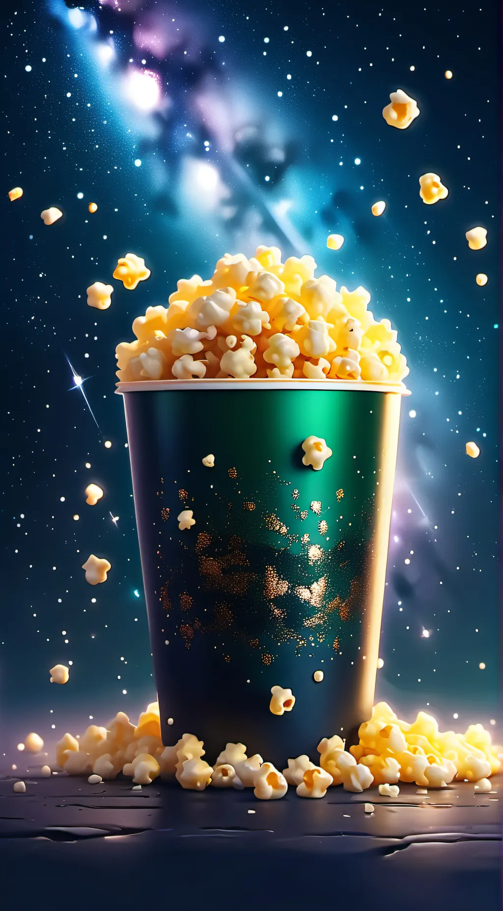 ai character: popcorn background