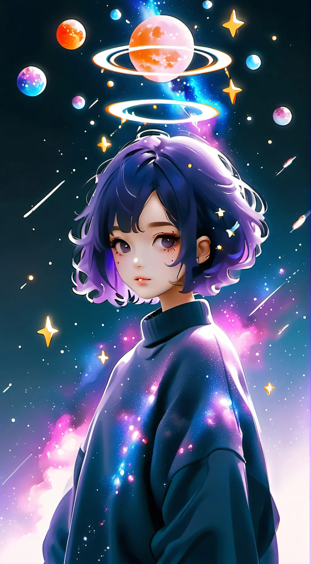 ai character: Galaxy background