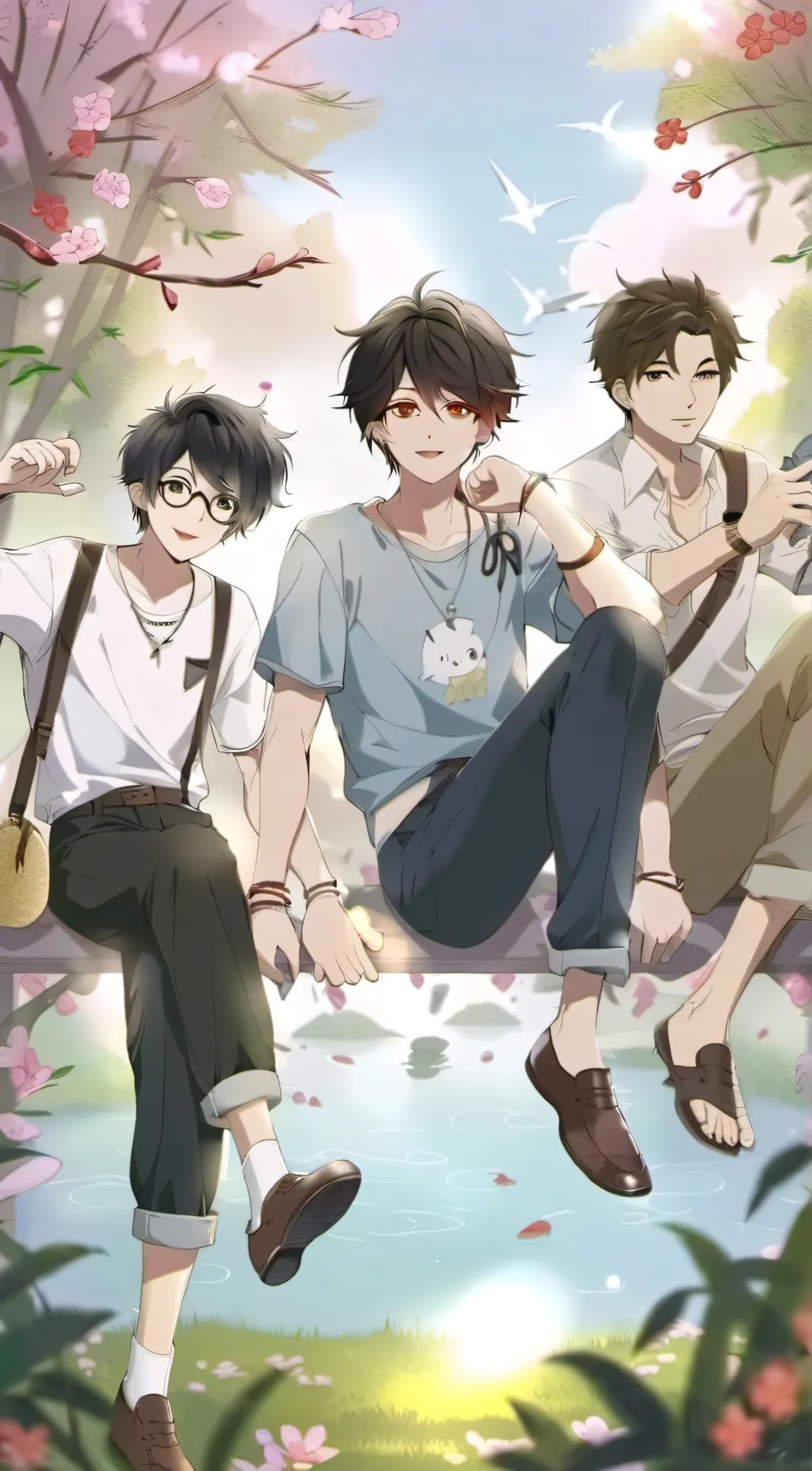 ai character: 3 boys background