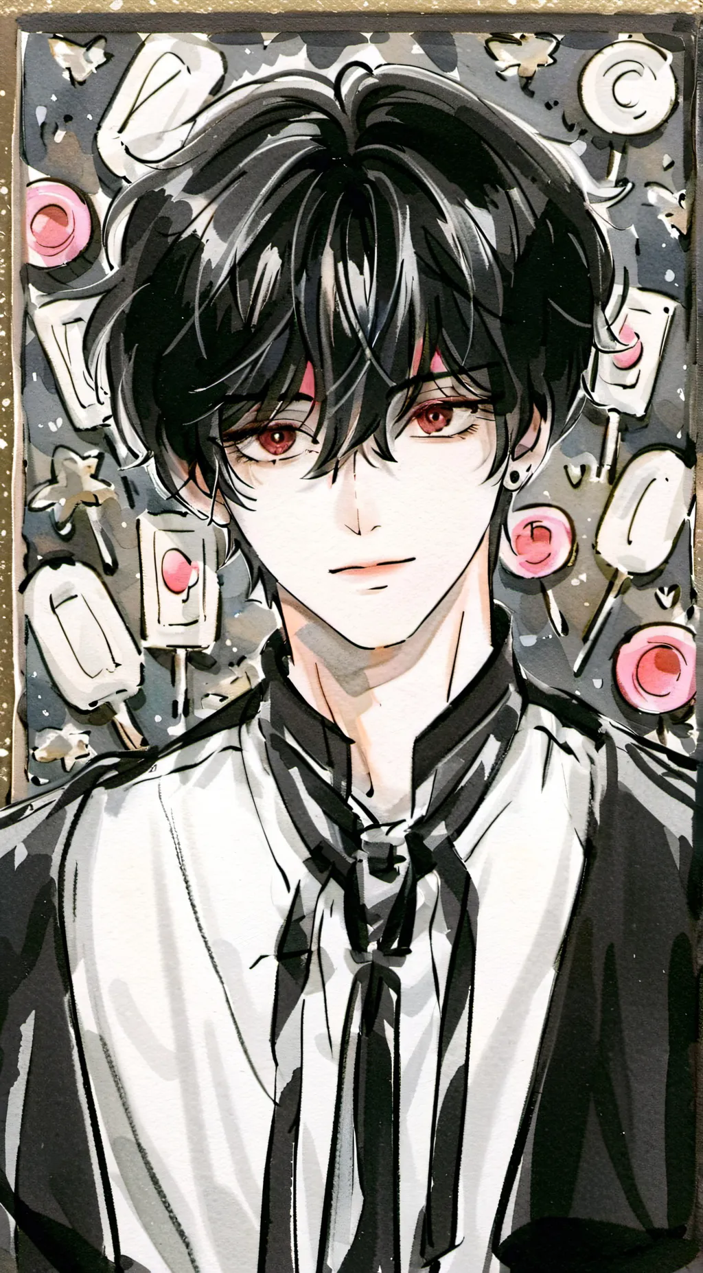 ai character: Xavier 🏳️‍🌈🌸🍨☠️ background