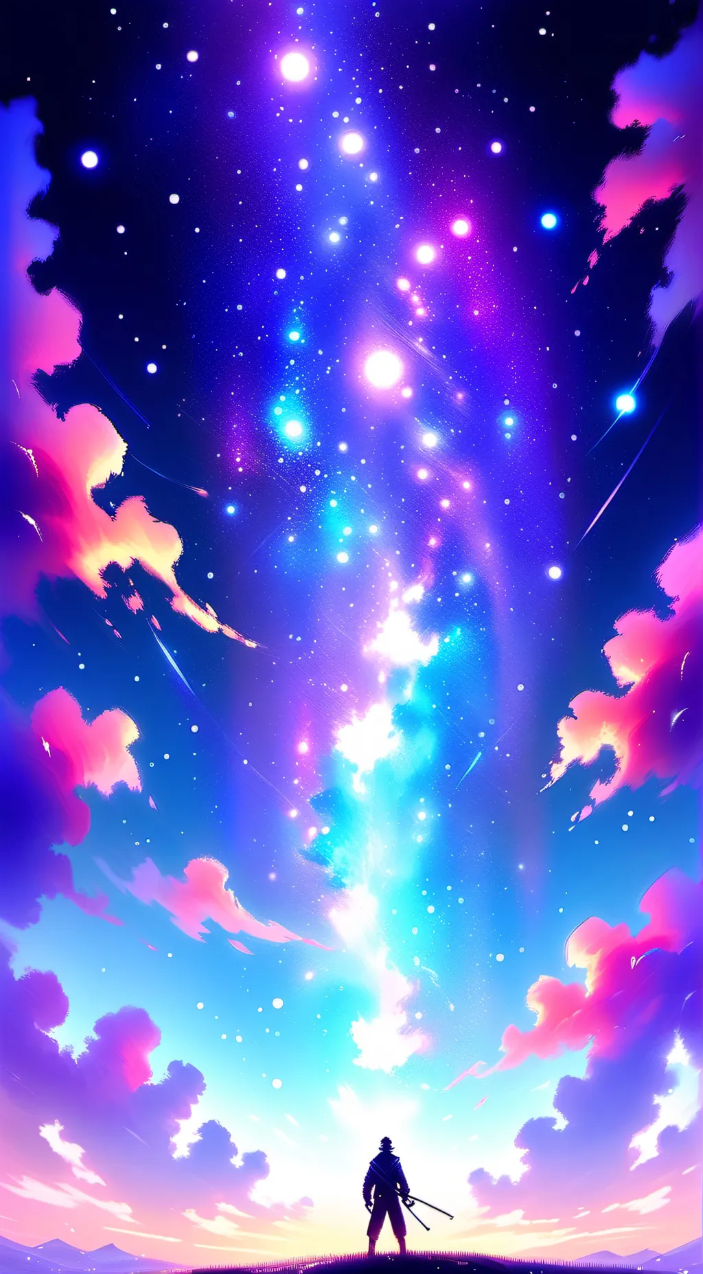 ai character: Galaxy  background