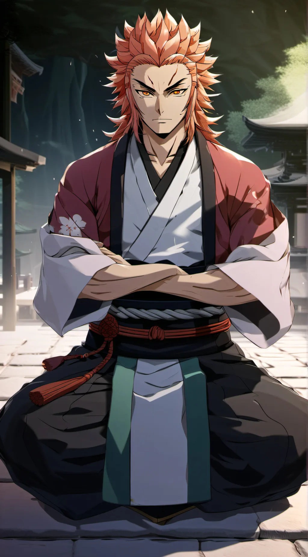 ai character: Shinjuro Rengoku  background