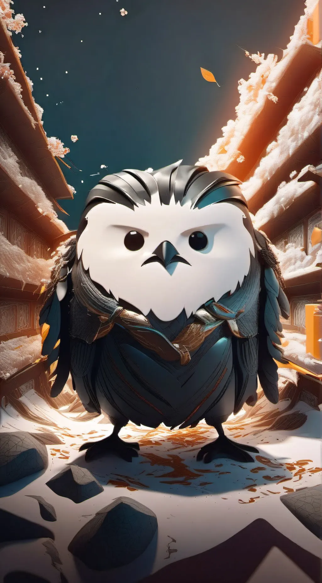 ai character: Dark Duolingo background