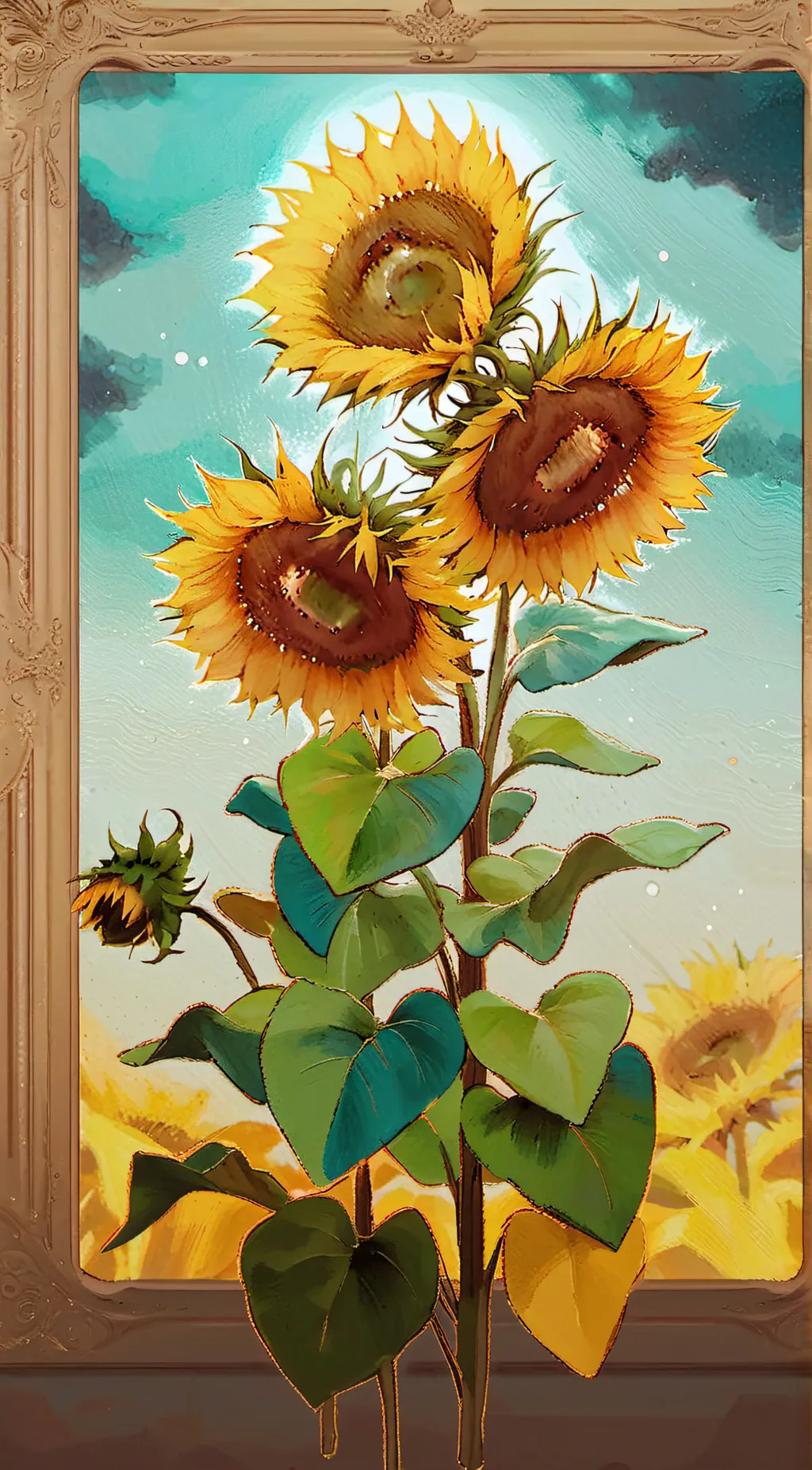 ai character: sunny flower background