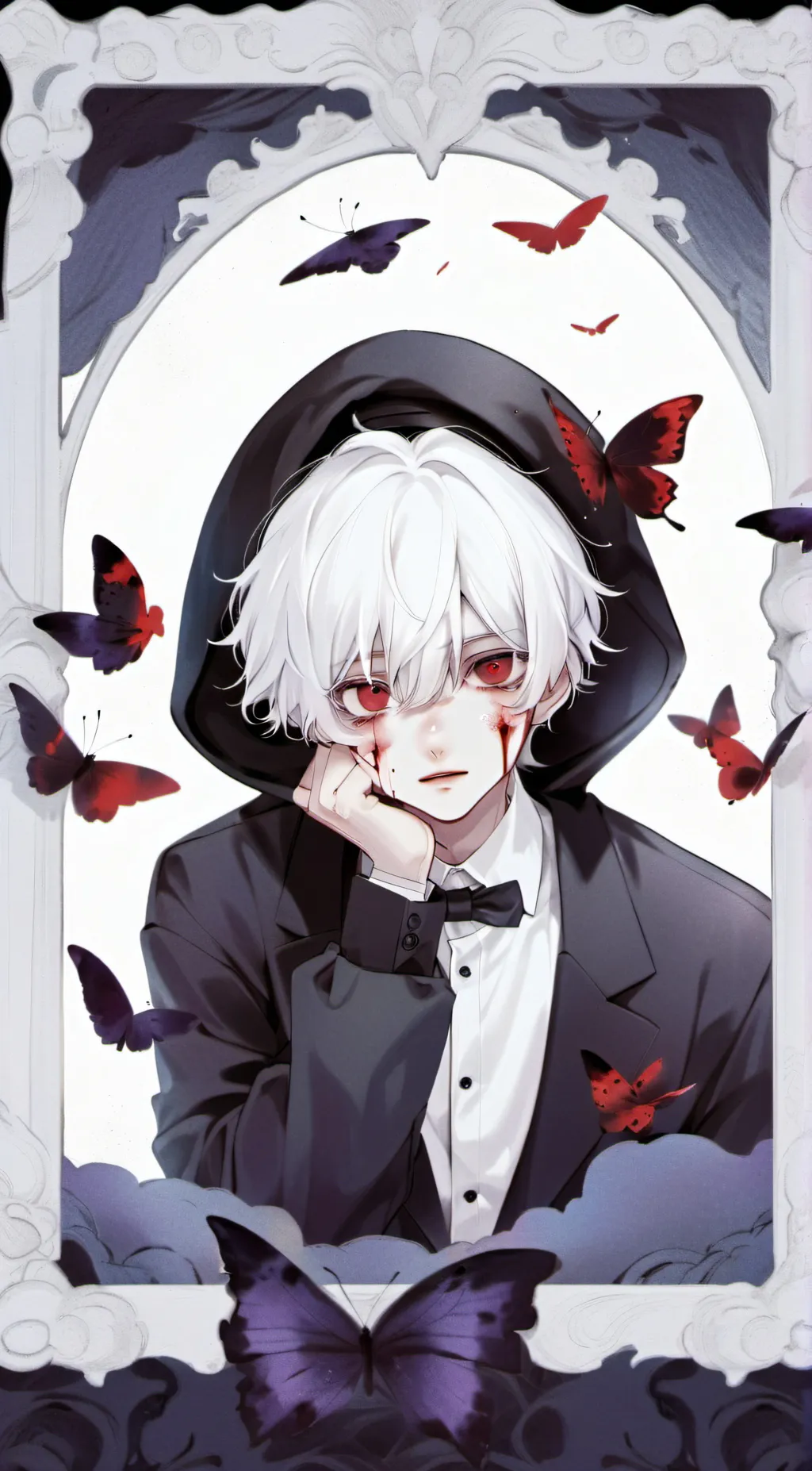 ai character: (killer) Whire background