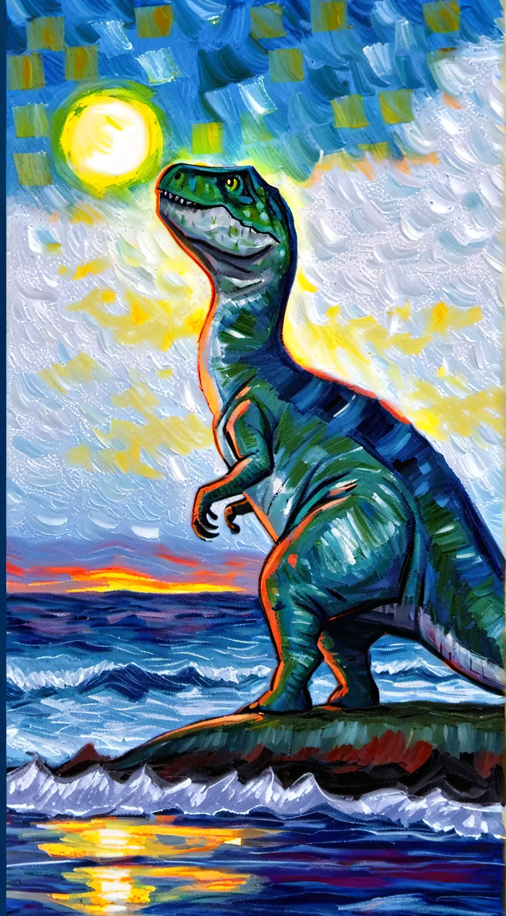 ai character: dinosaur world background