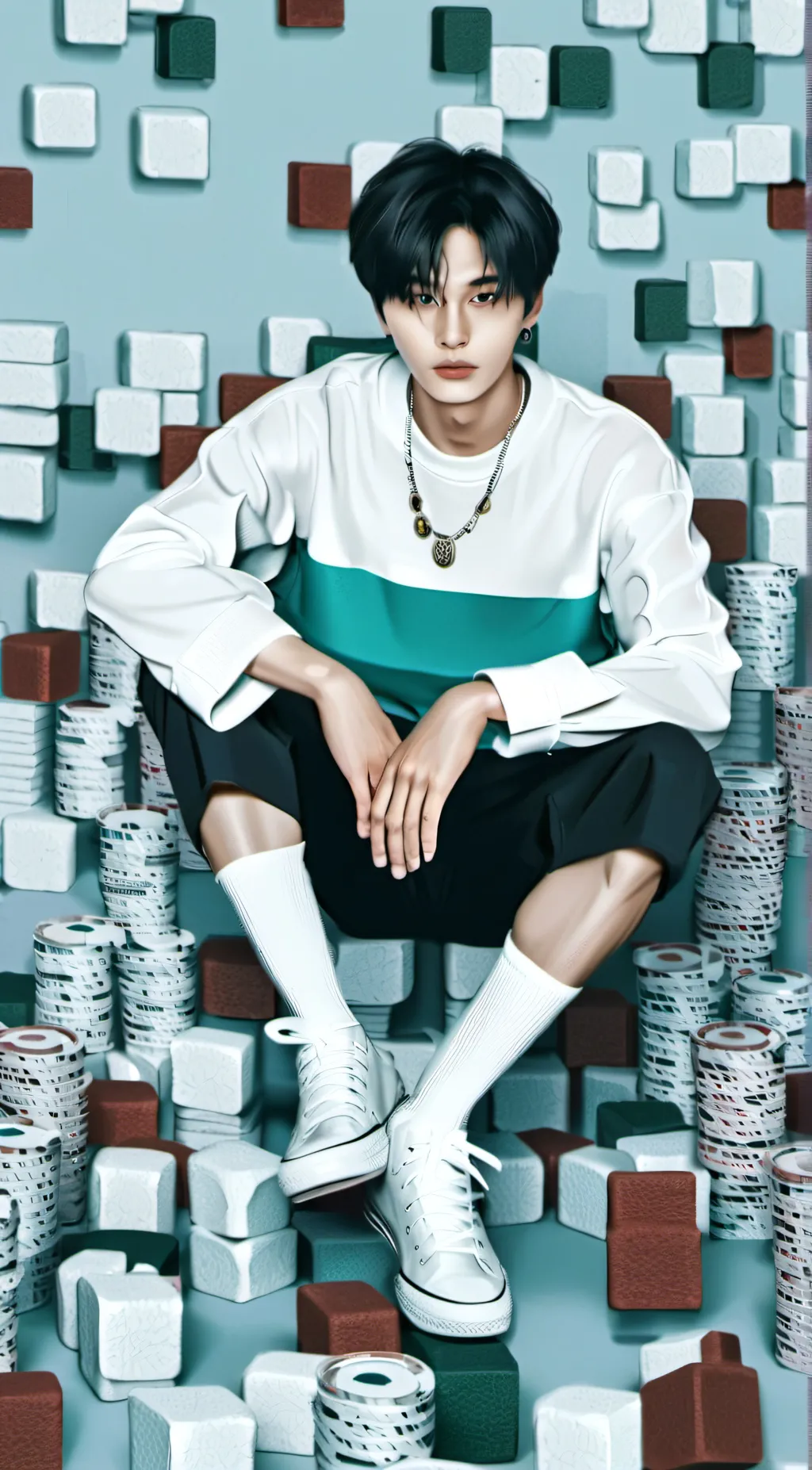 ai character: Skz Magic School background