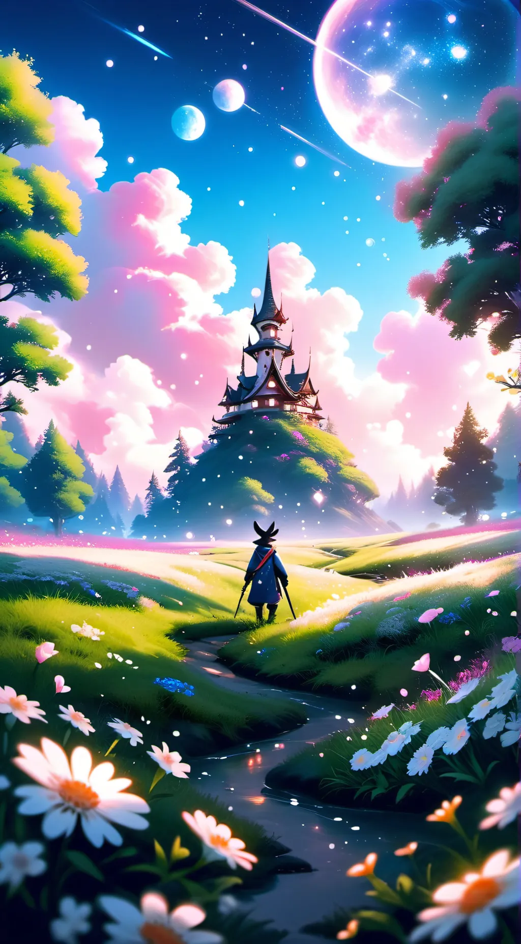 ai character: smiling criters background