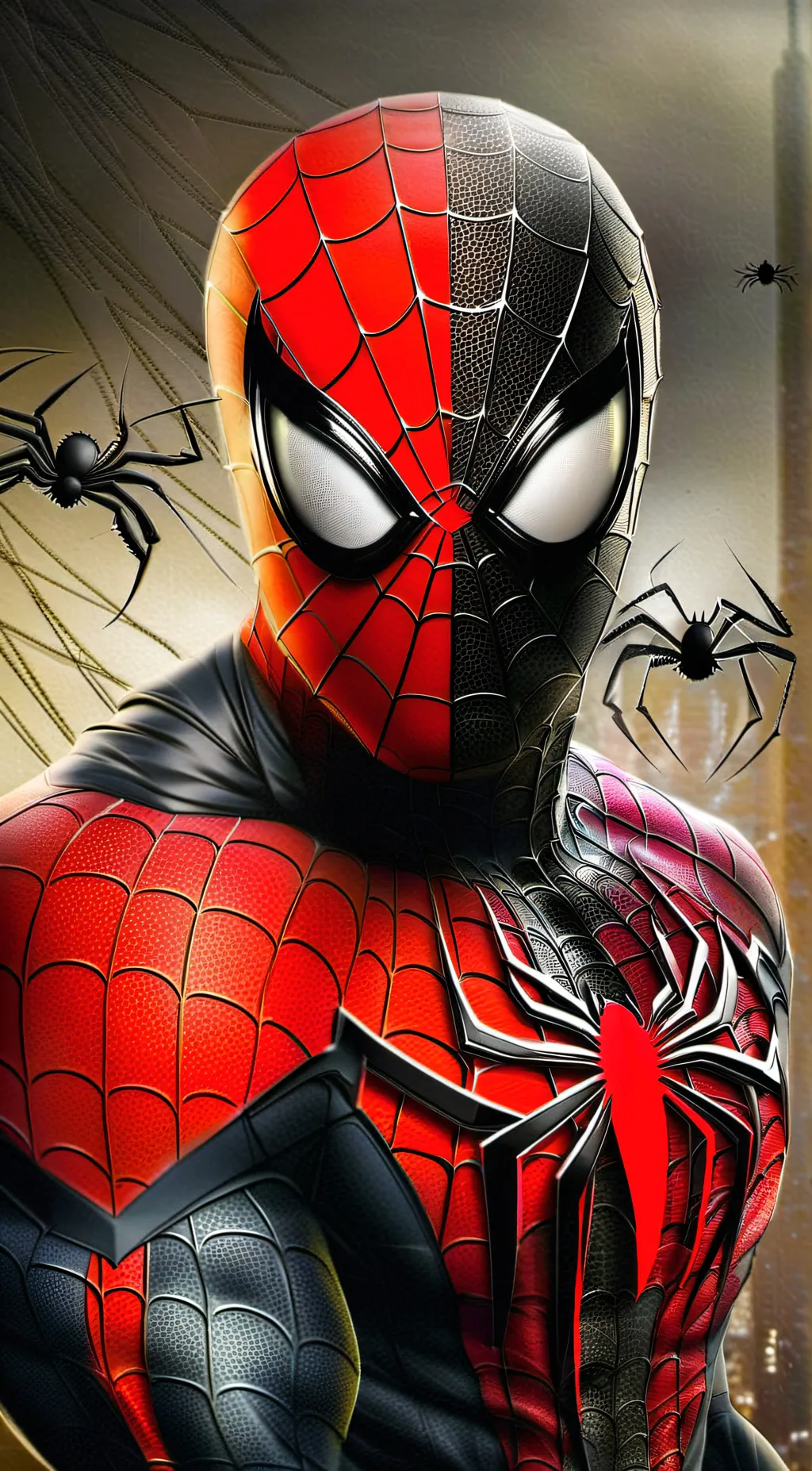ai character: Spider man  background