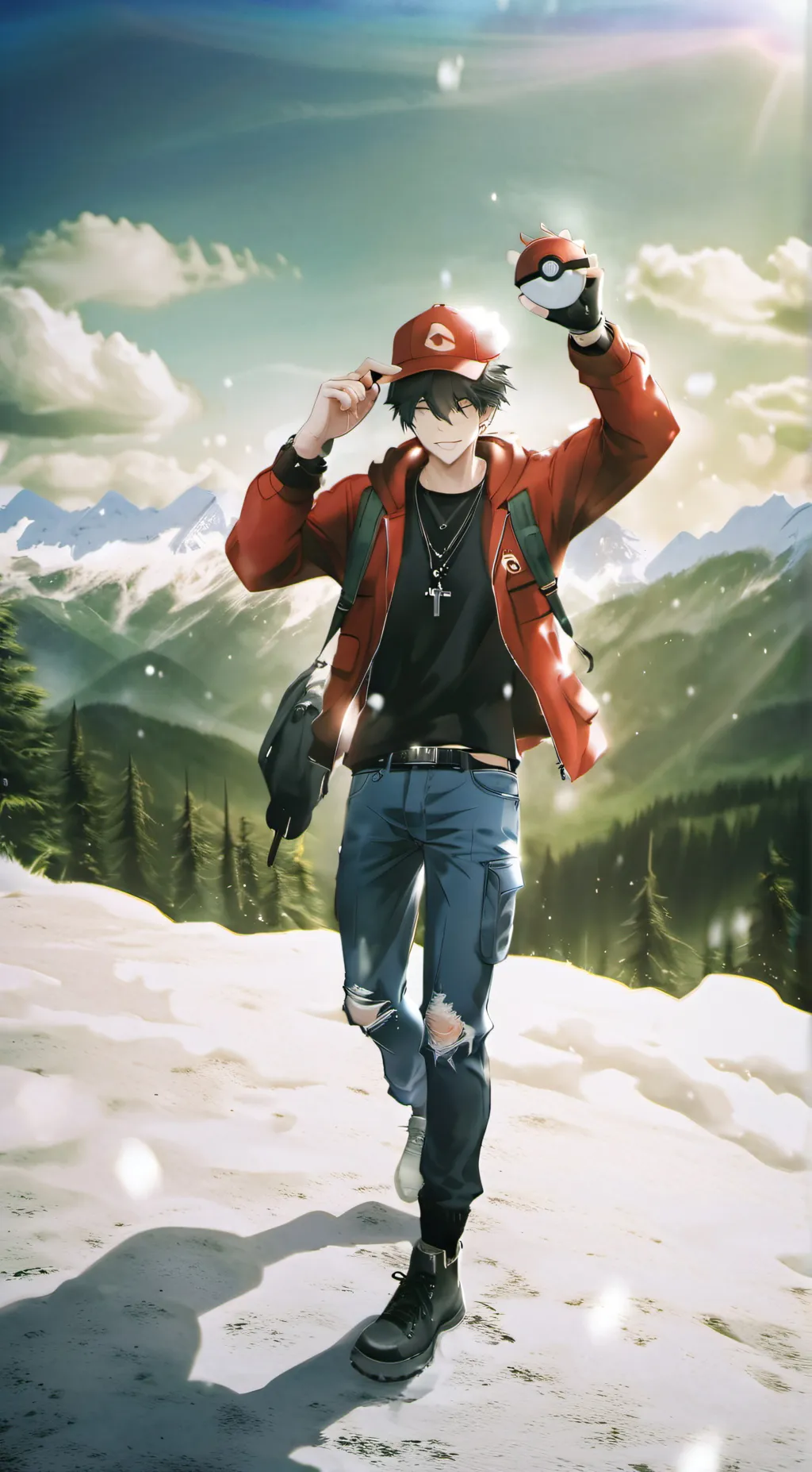 ai character: Red pokemontrainer background