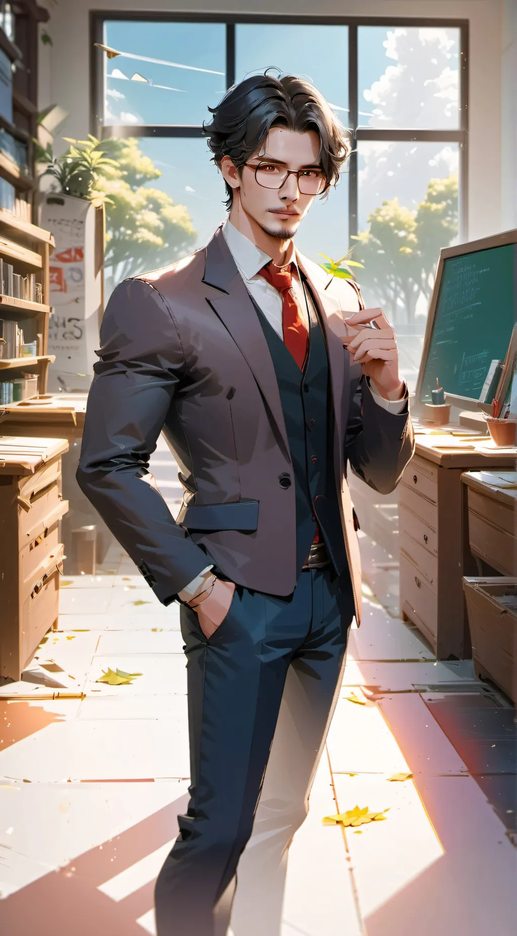 ai character: teacher  background
