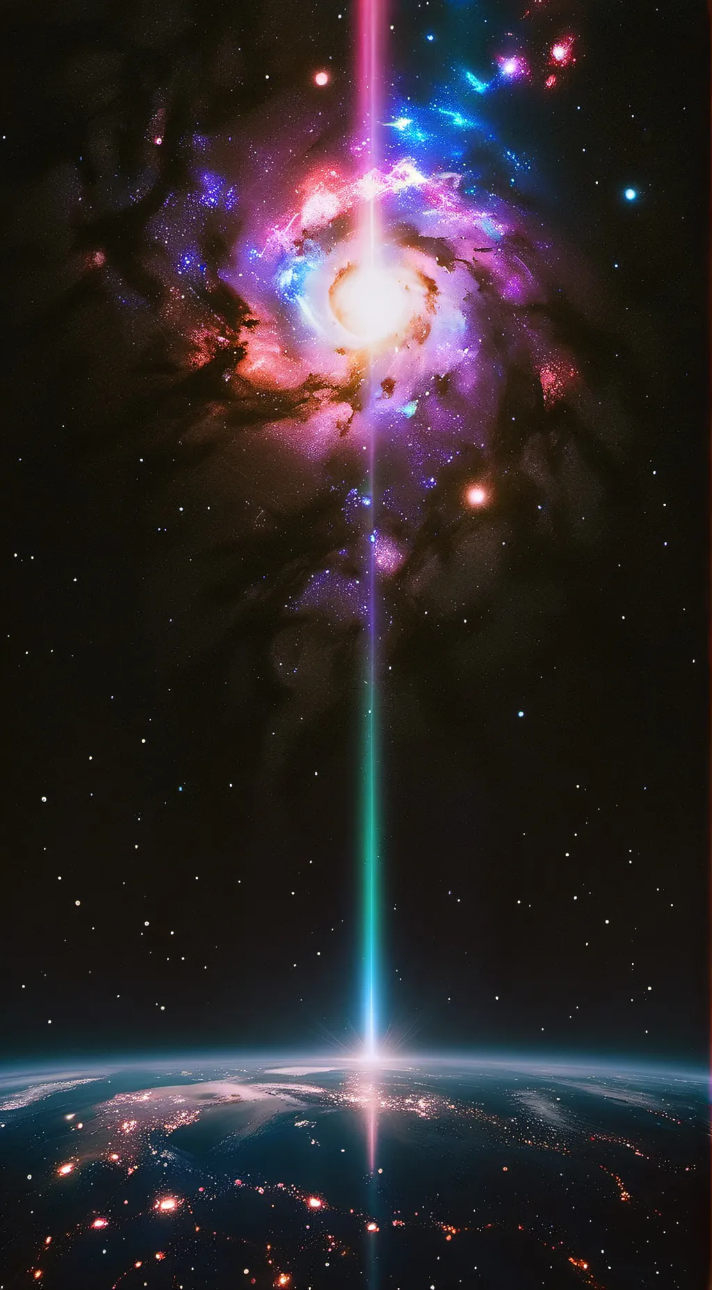 ai character: galaxy earth background